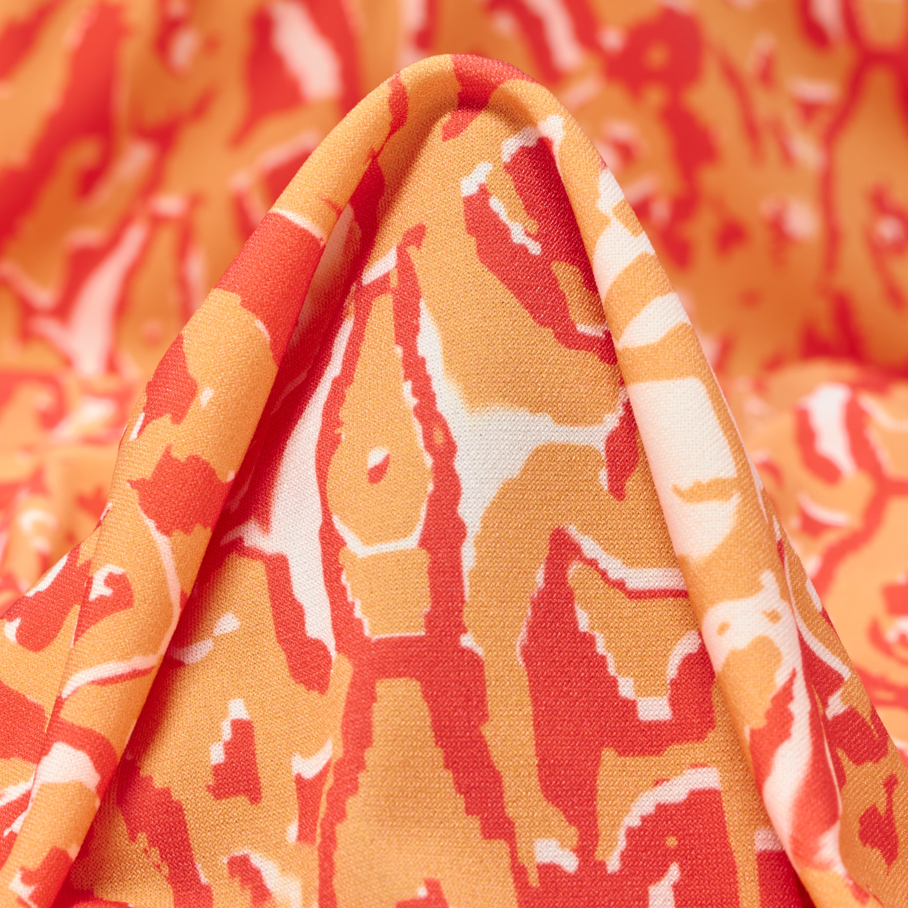 TECHNO JERSEY, BI-STRETCH, PRINTED, PAPAYA PUNCH (F000042702)