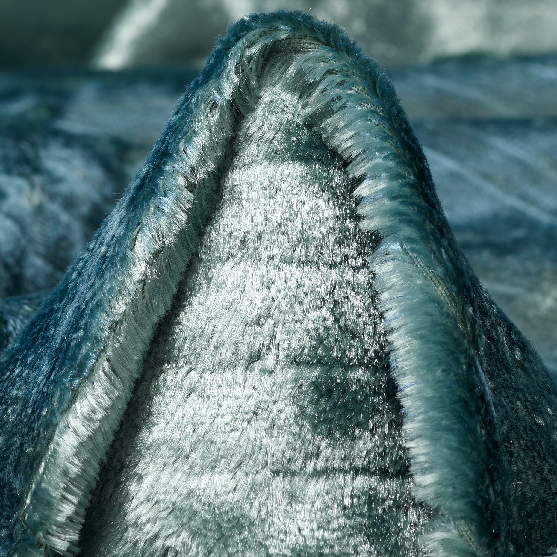 VELVET, VISCOSE, COTTON, STONE BLUE (F000041539)