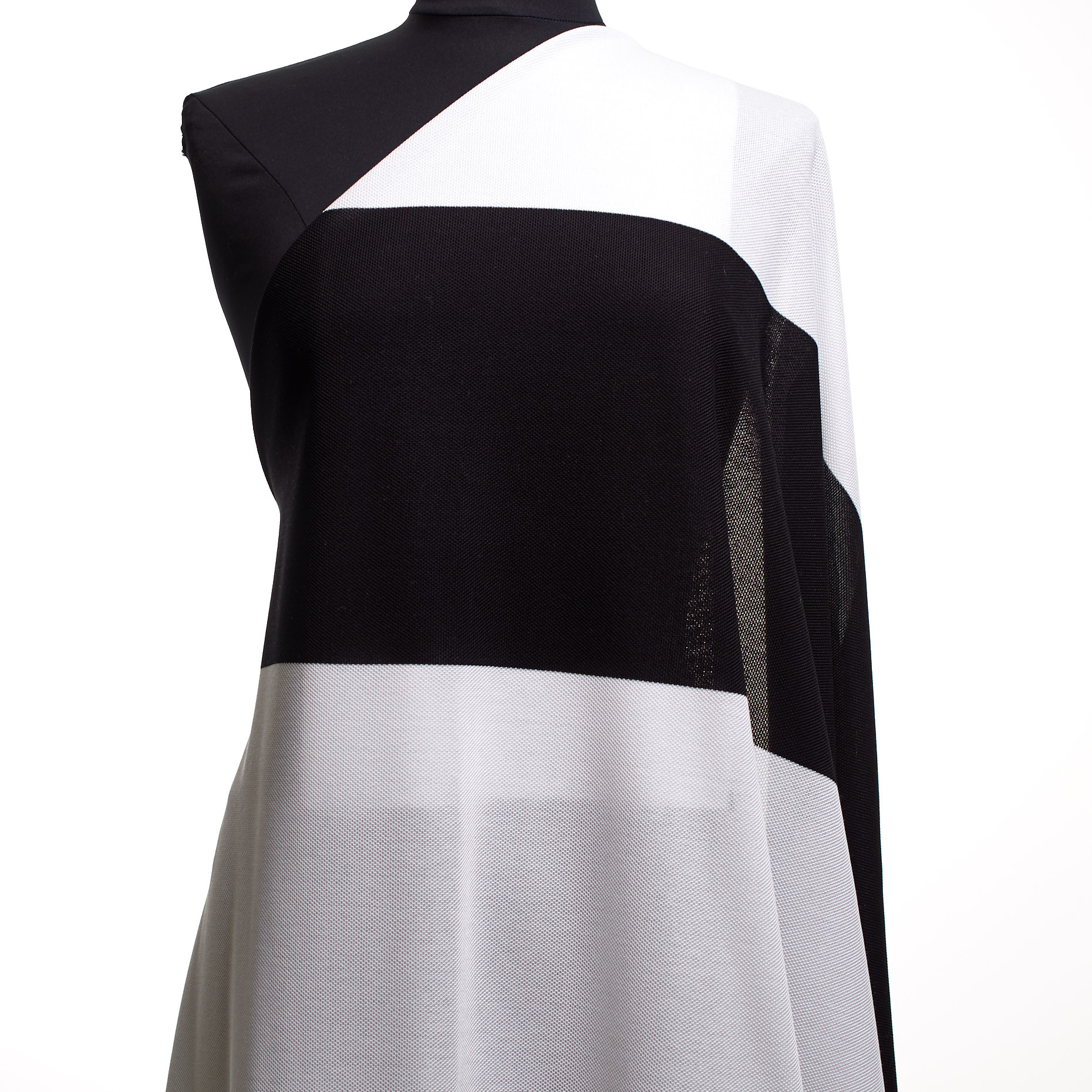 Piqué, Baumwolle, Raven Black&Brilliant White (F000042151) - Schaufensterpuppe