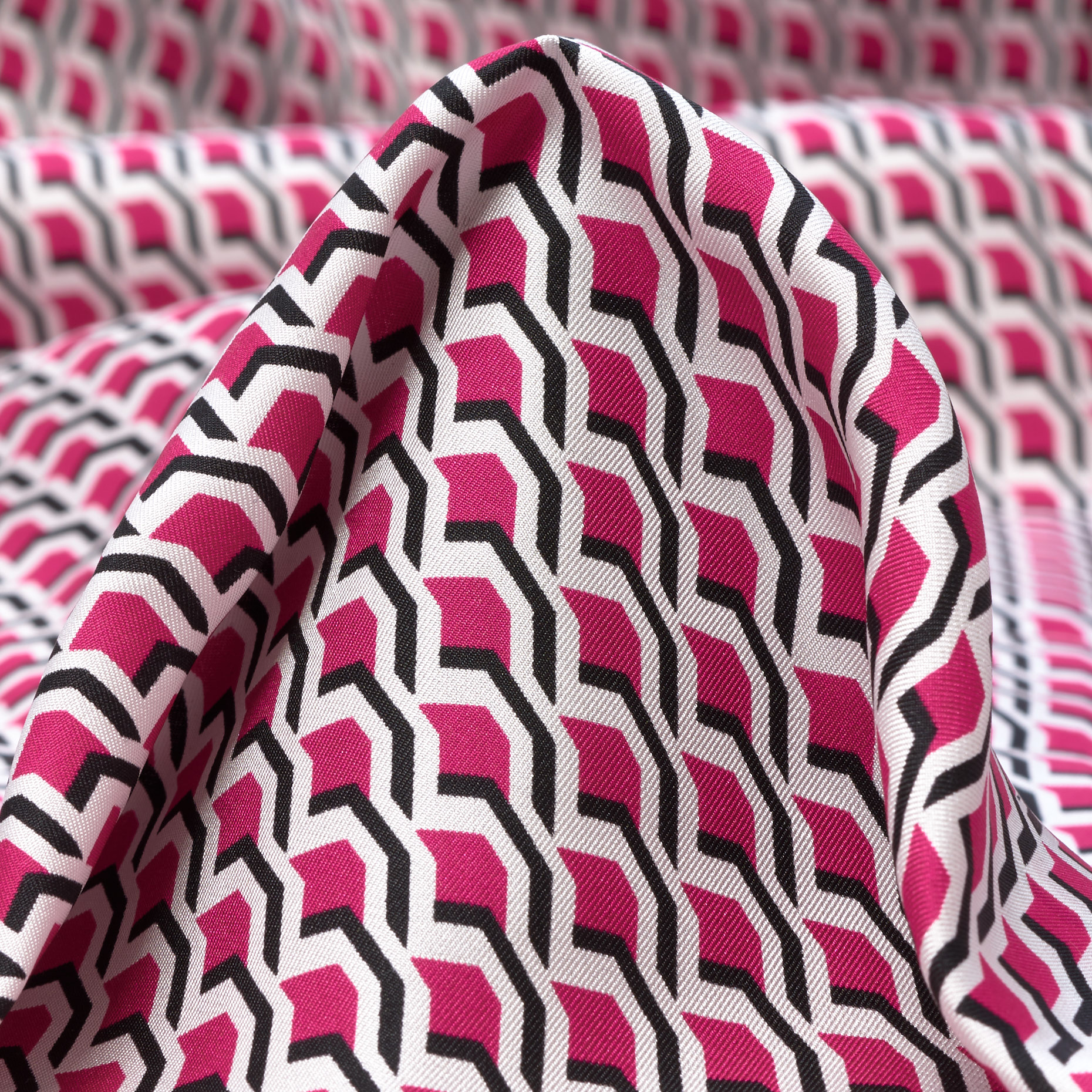 SILK, TWILL, PRINTED, RASPBERRY (F000038318)