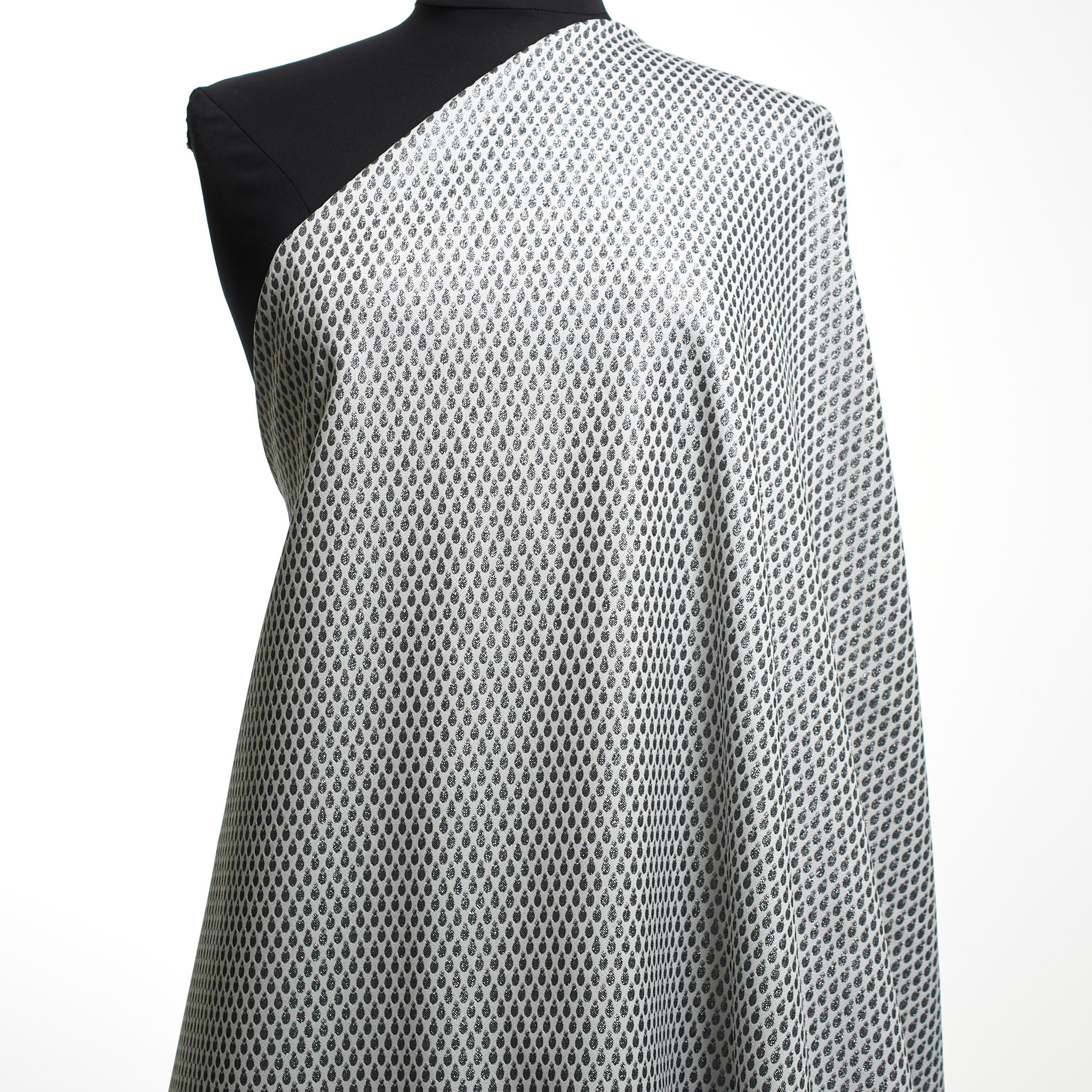 Jacquard, Baumwolle Elastik, Silver Gray&Ivory (F000041375) - Schaufensterpuppe