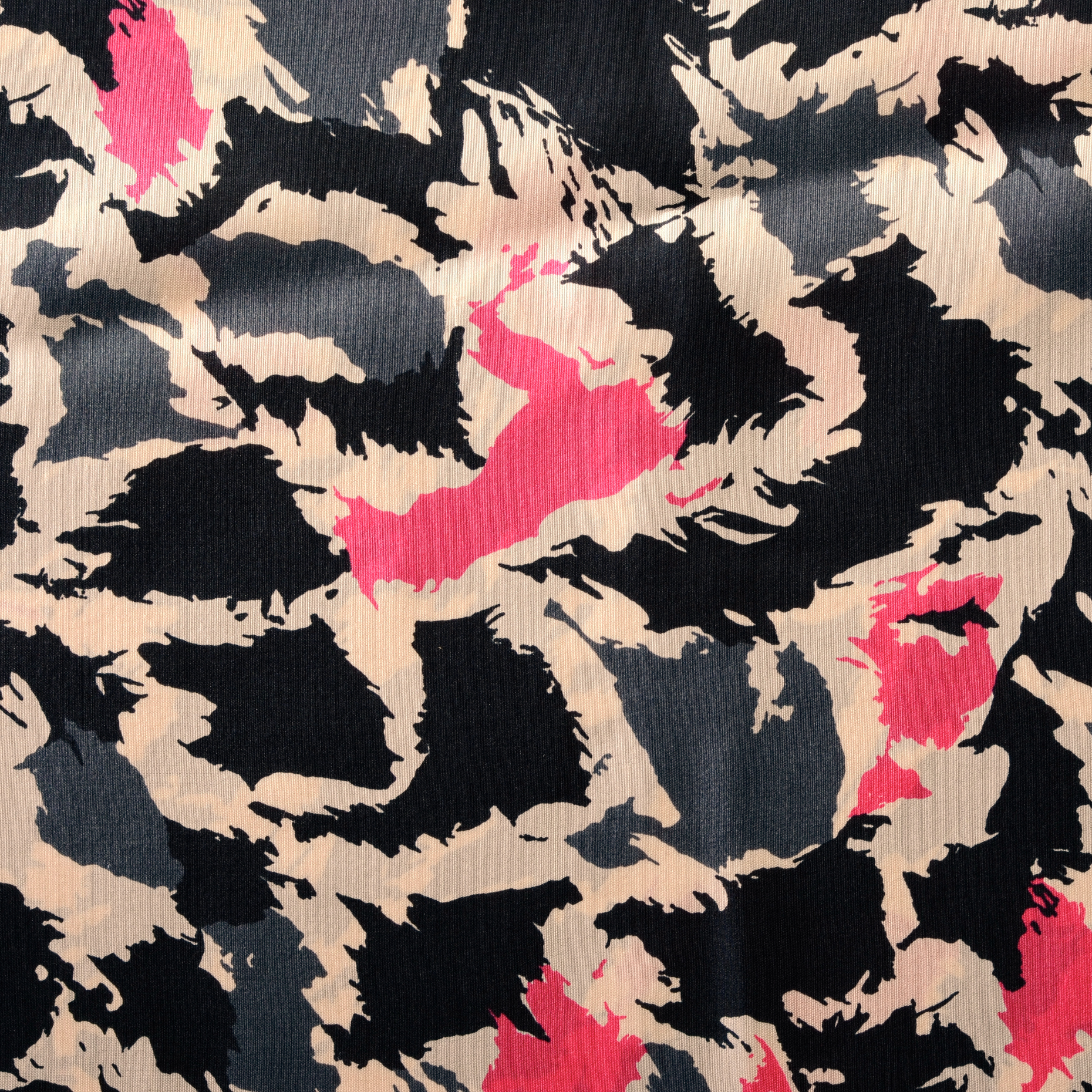 SILK, PONGEE, PRINTED, STRAWBERRY (F000007127) - Texture