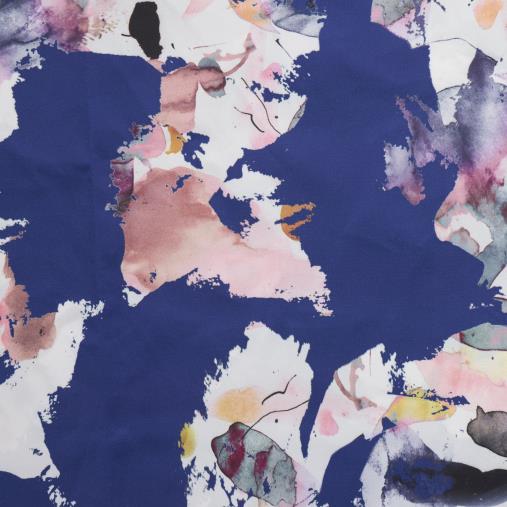 SATIN, PRINTED, DEEP ULTRAMARINE&BRILLIANT WHITE (F000030814) - Texture