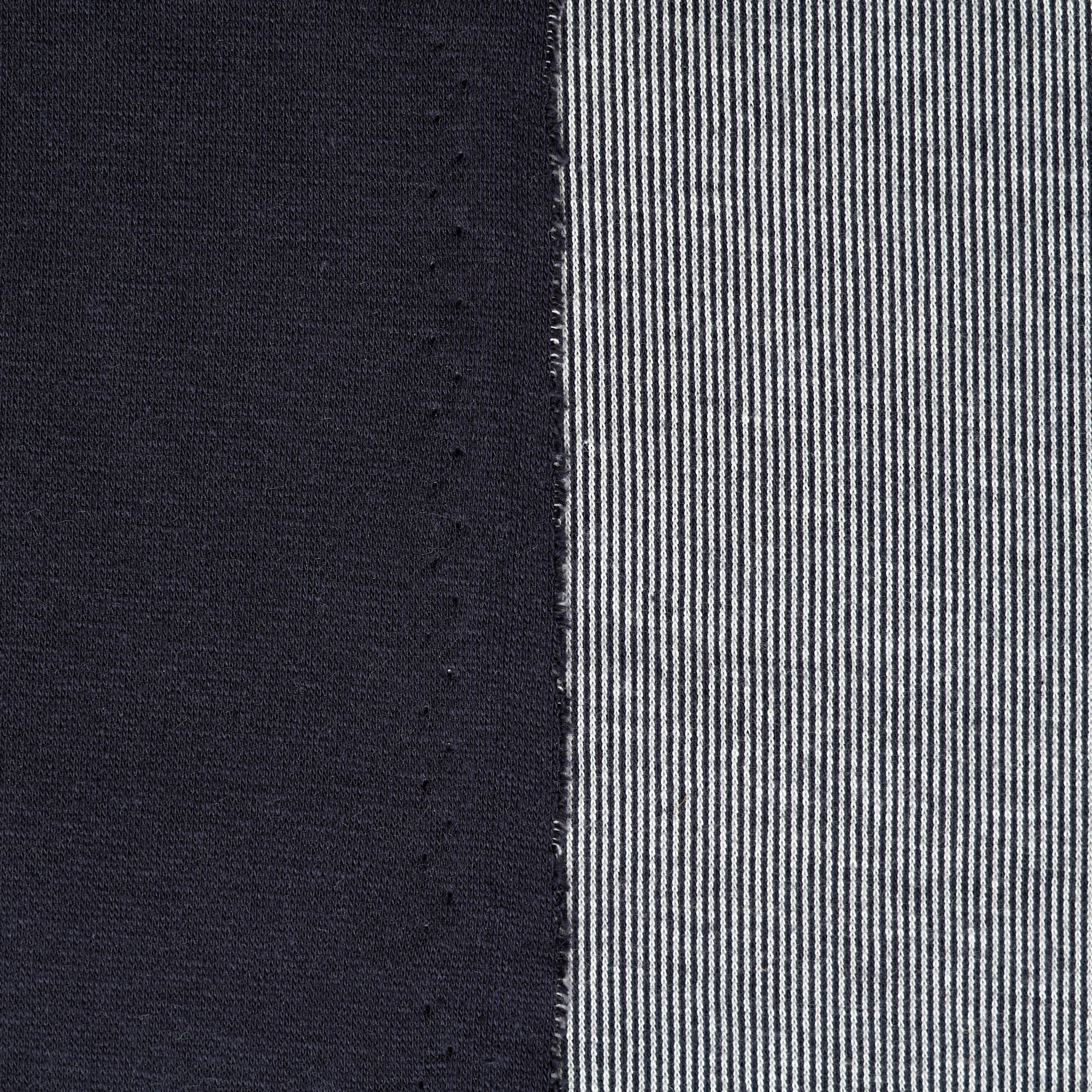 Jersey, Double, Bawełna, Dark Sapphire&Bone White (F000045134) - Tkana