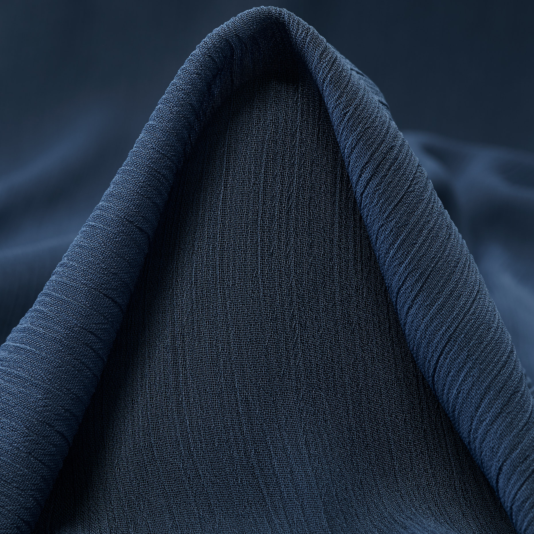 Chifón, Crêpe, Arrugado, China Blue (F000043367)