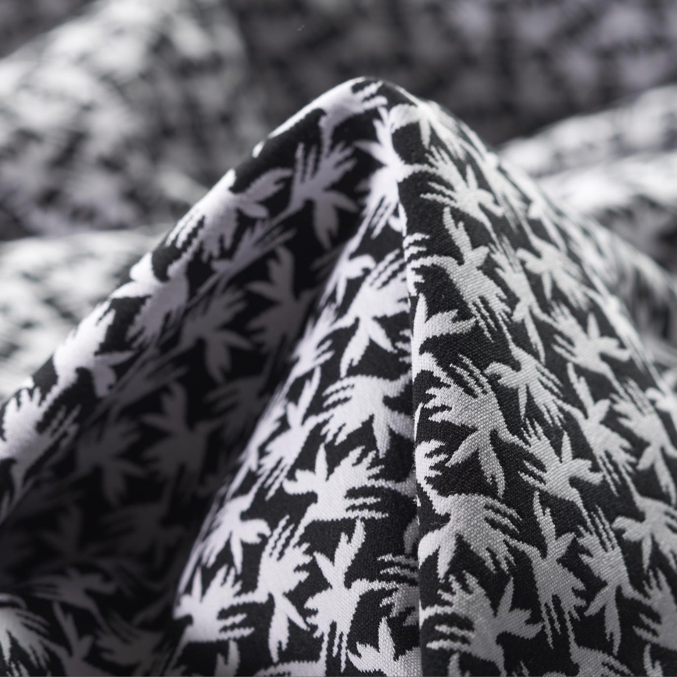 JACQUARD, COTTON, ELASTIC, RAVEN BLACK&BRILLIANT WHITE