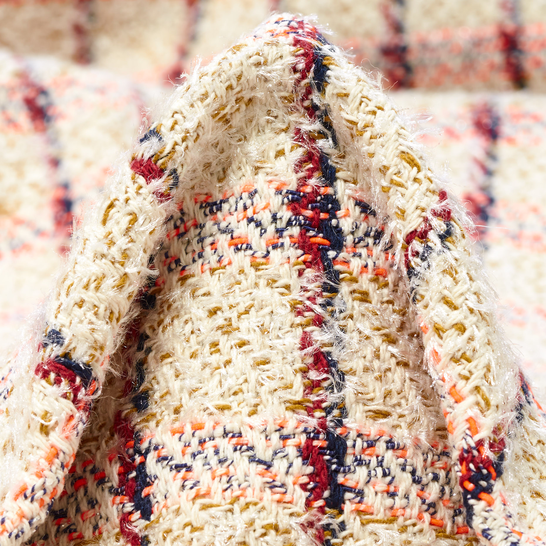 CHANEL, COTTON, ANTIQUE WHITE&VIBRANT ORANGE (F000040164)