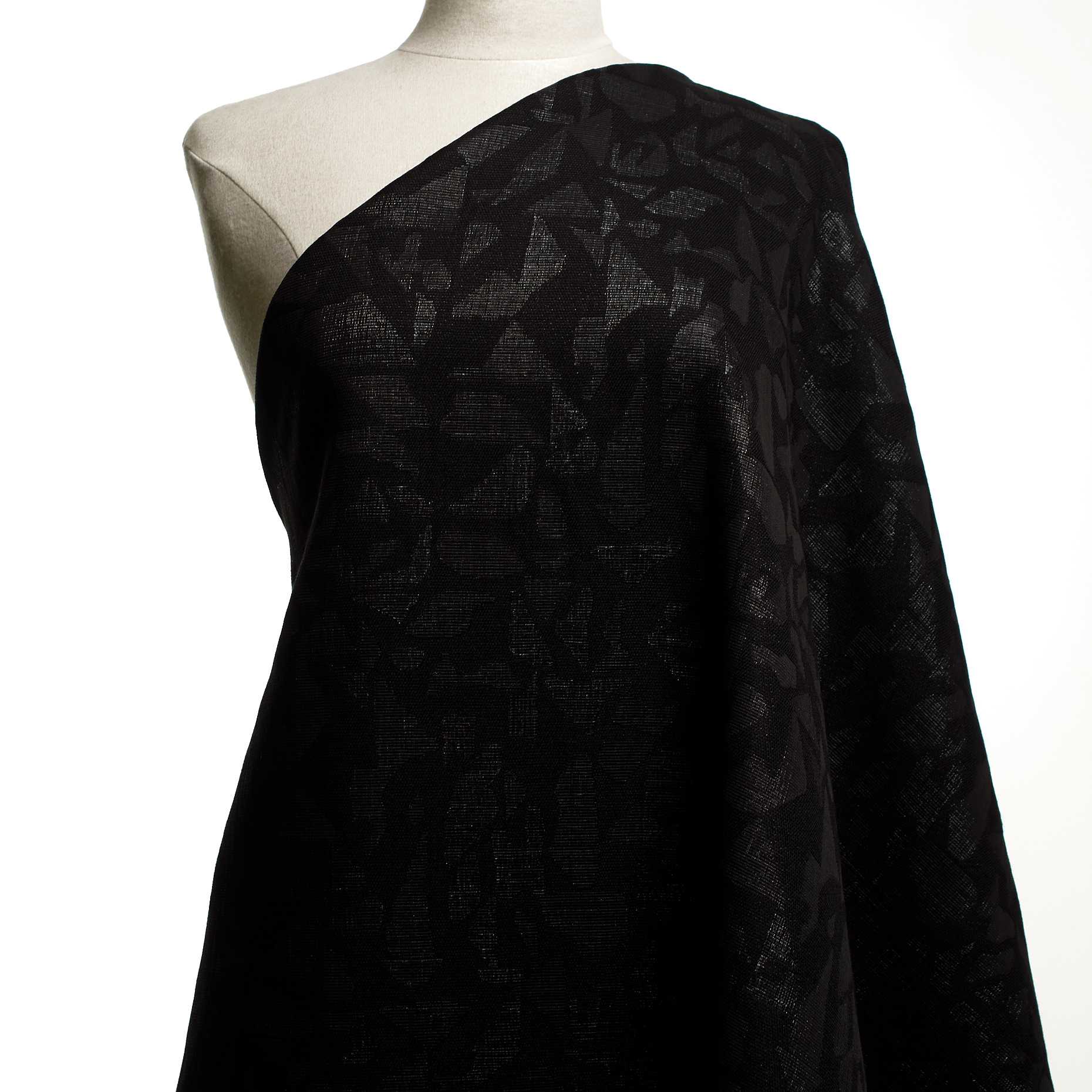 JACQUARD, COTTON VISCOSE, ABSTRACT, JET BLACK (F000022578) - Mannequin