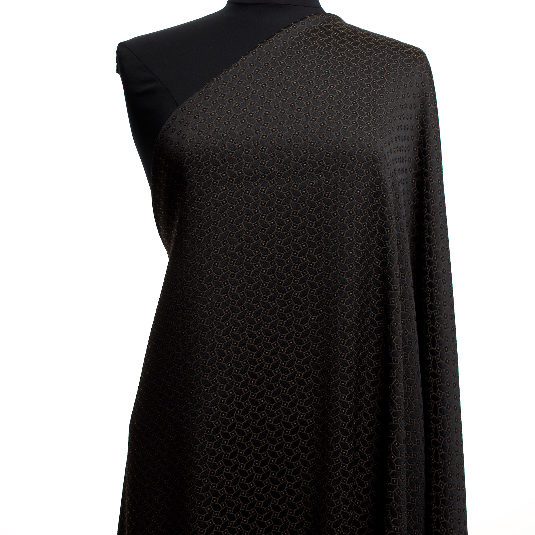 Jacquard, Elastik, Geometrisches Design, Tobacco&Black (F000042570) - Schaufensterpuppe