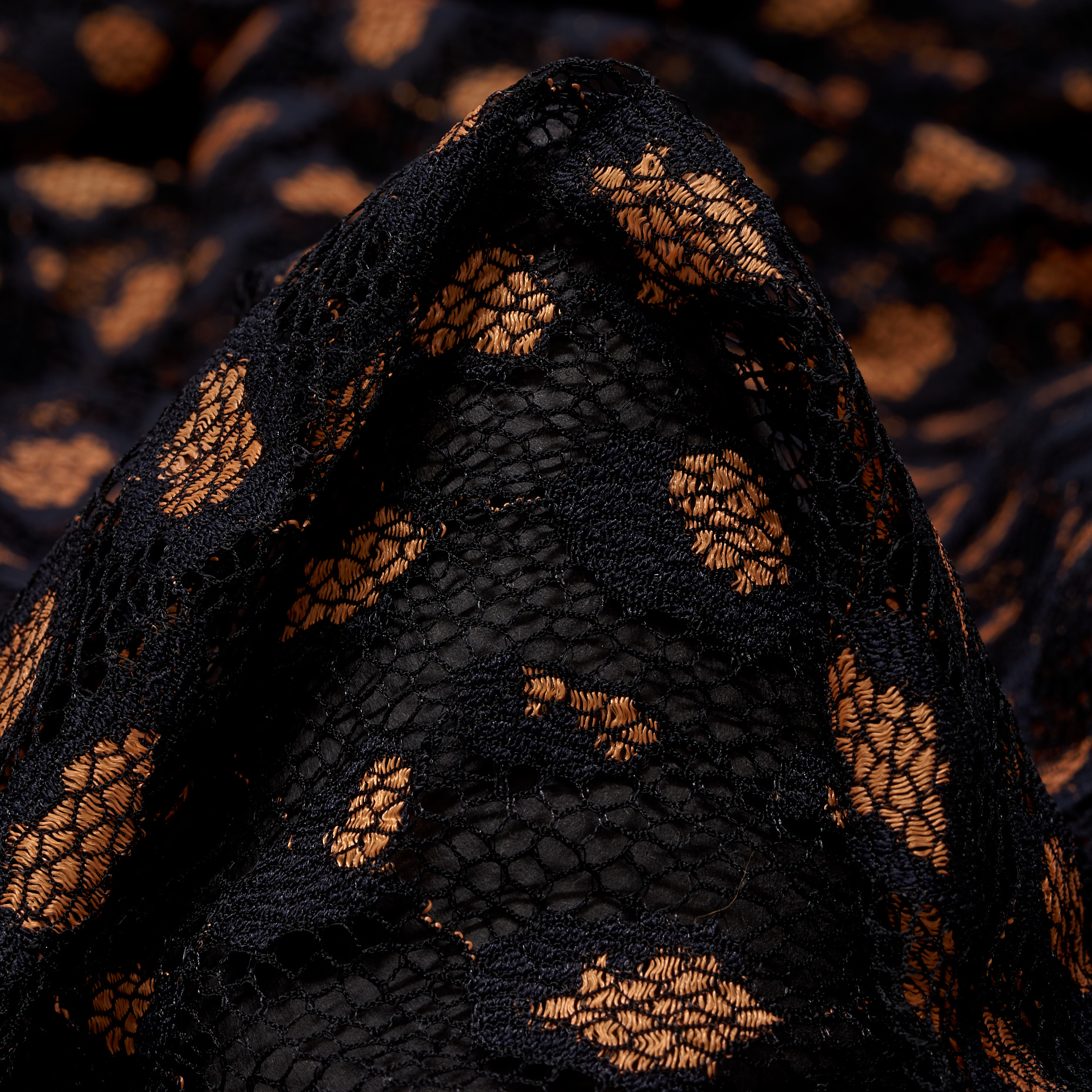 Encaje, Ramié Mix, Elástico, Raven Black&Dusted Clay (F000045450)