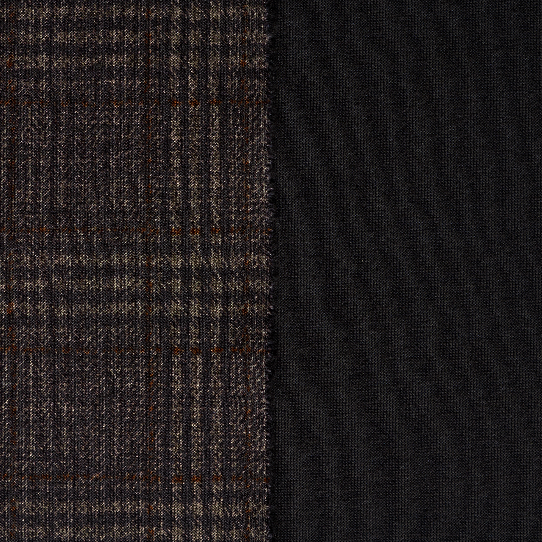 Jersey, Baumwolle, Karo, Turkish Coffee&Jet Black (F000047630) - Gewebe