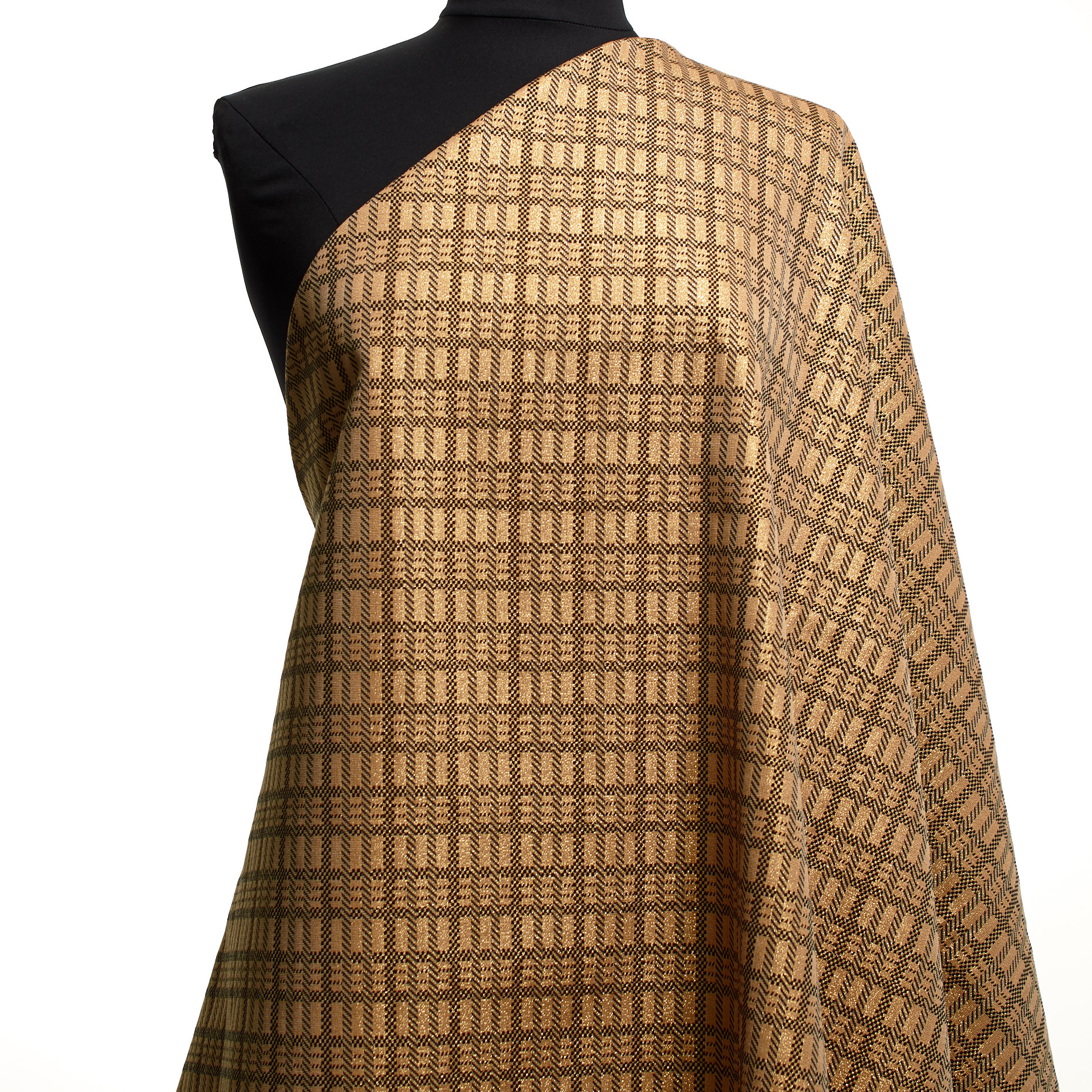 Jacquard, Algodón, Lúrex, Frosted Almond&Raven Black (P000003380) - Maniquí