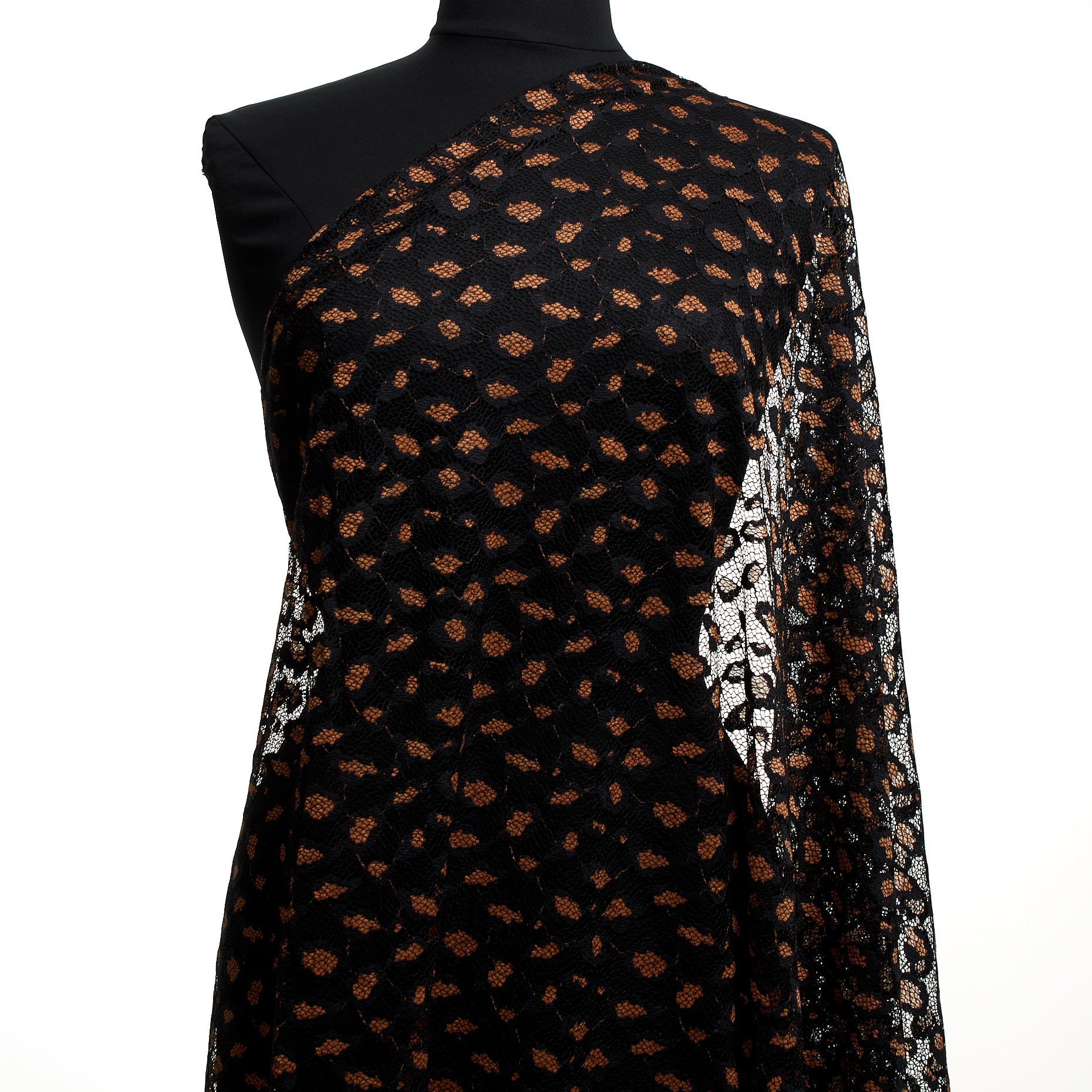 Dentelle, Ramié Mixte, Elástique, Raven Black&Dusted Clay (F000045450) - Mannequin