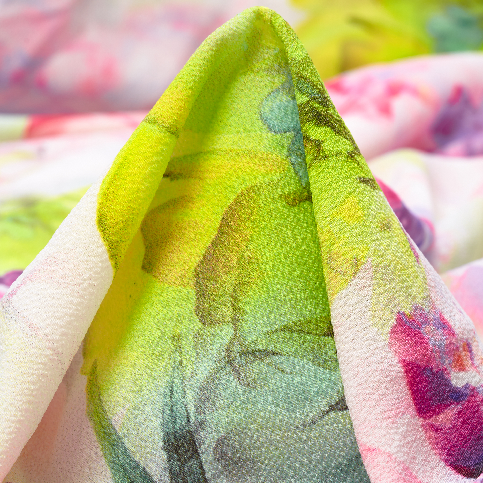 Crêpe, Stretch, Stampato, Violet&Sunlight