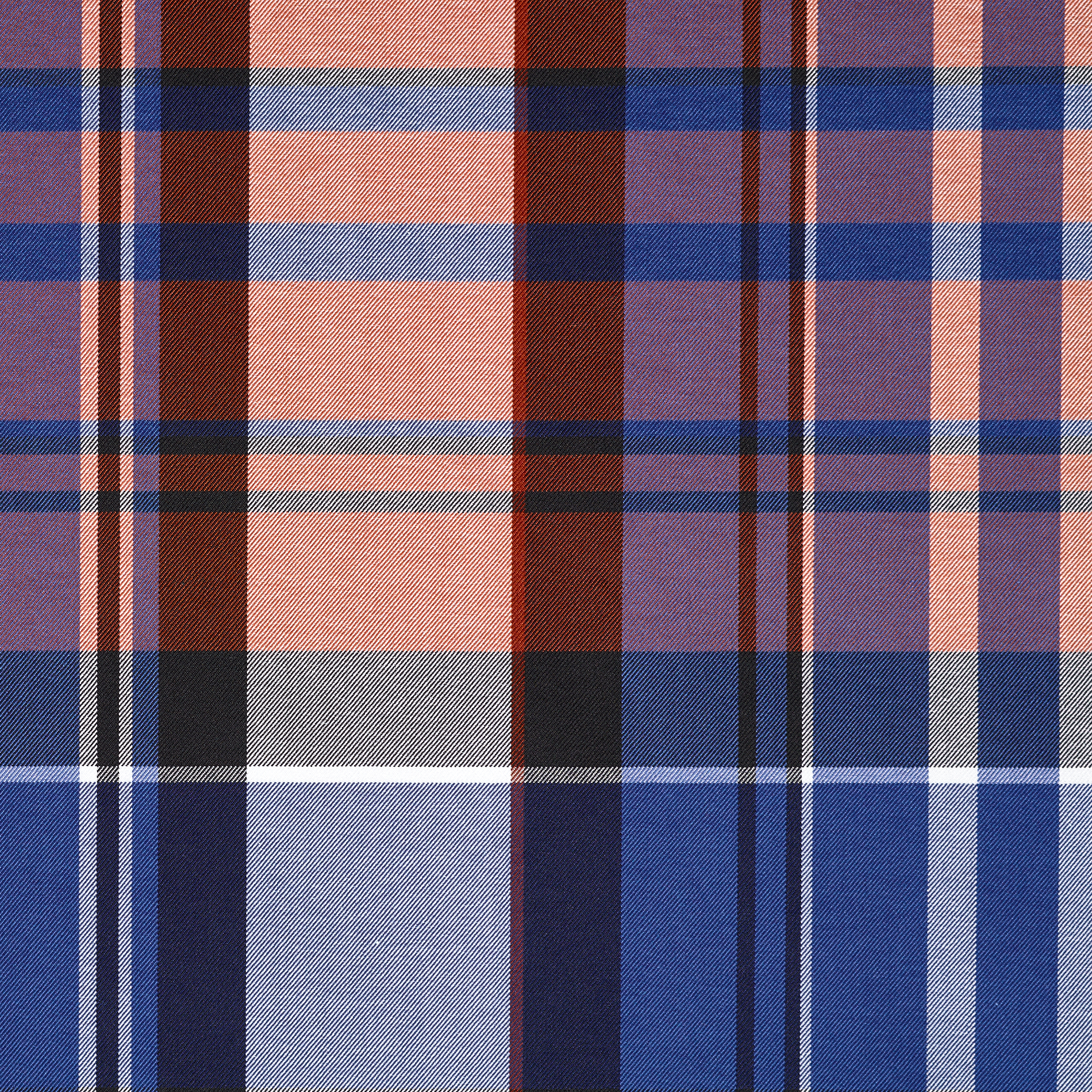 GABARDINE, COTTON ELASTIC, CHECK, ATOMIC BLUE (F000034517) - Texture