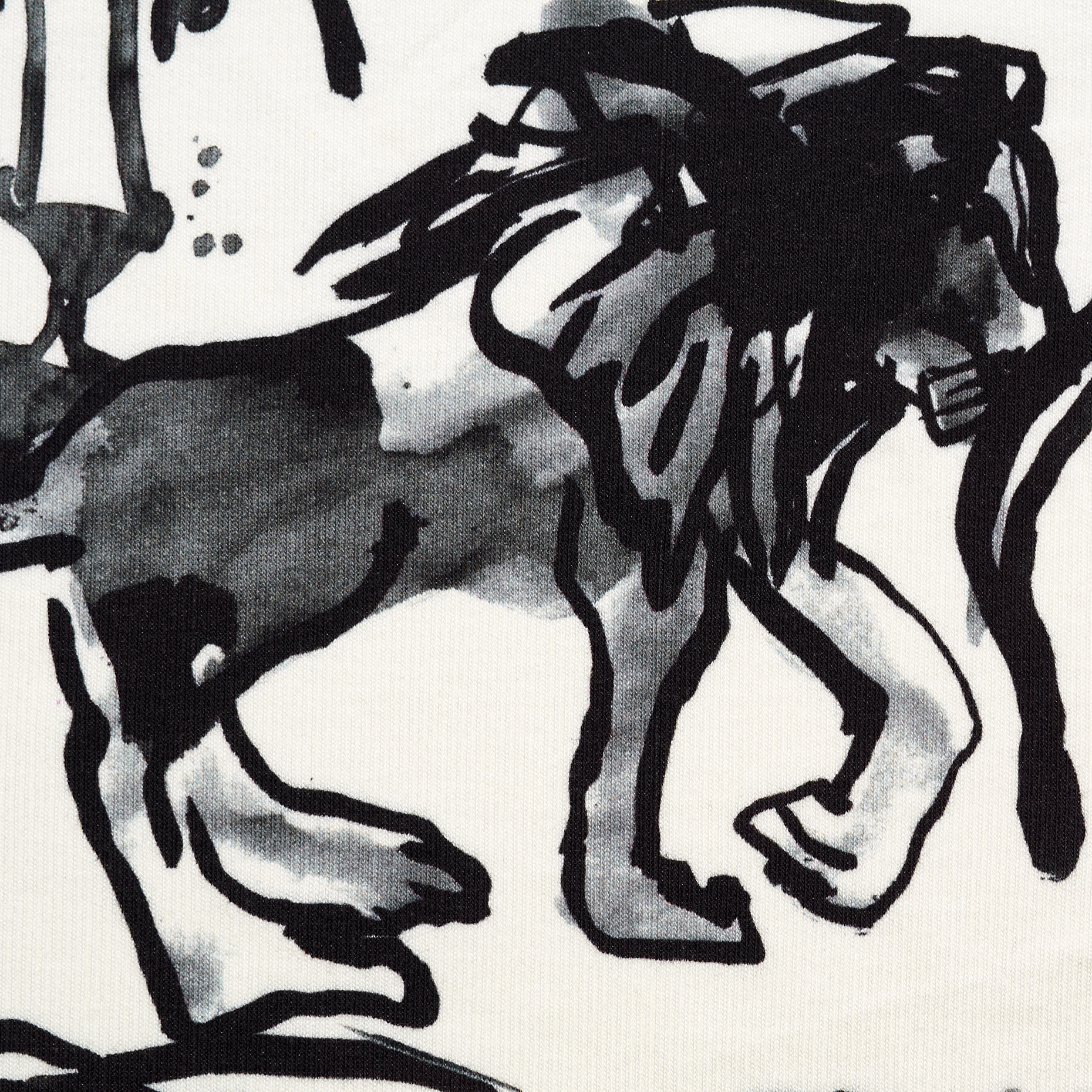 Jersey a costine, Cotone, Stretch, Ivory&Raven Black (F000043066) - Trama