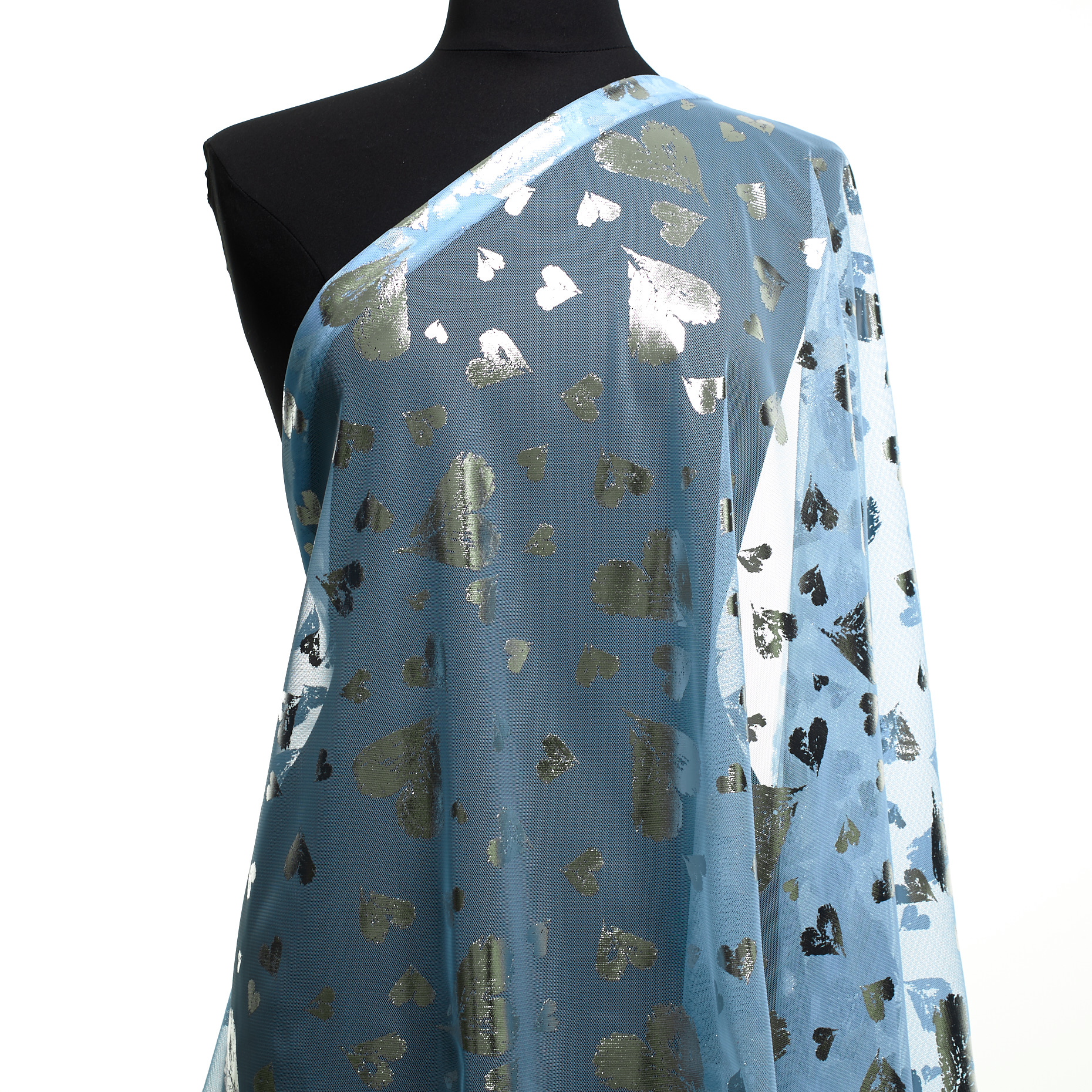 Тюль, Принт, Отблеск, Ice Water&Silver (F000048639) - Манекен