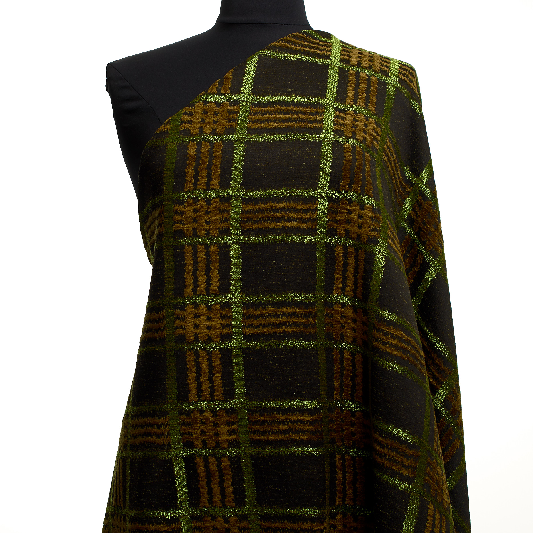 JACQUARD, CHECK, BLACK OLIVE&JASMINE GREEN (P000004450) - Mannequin