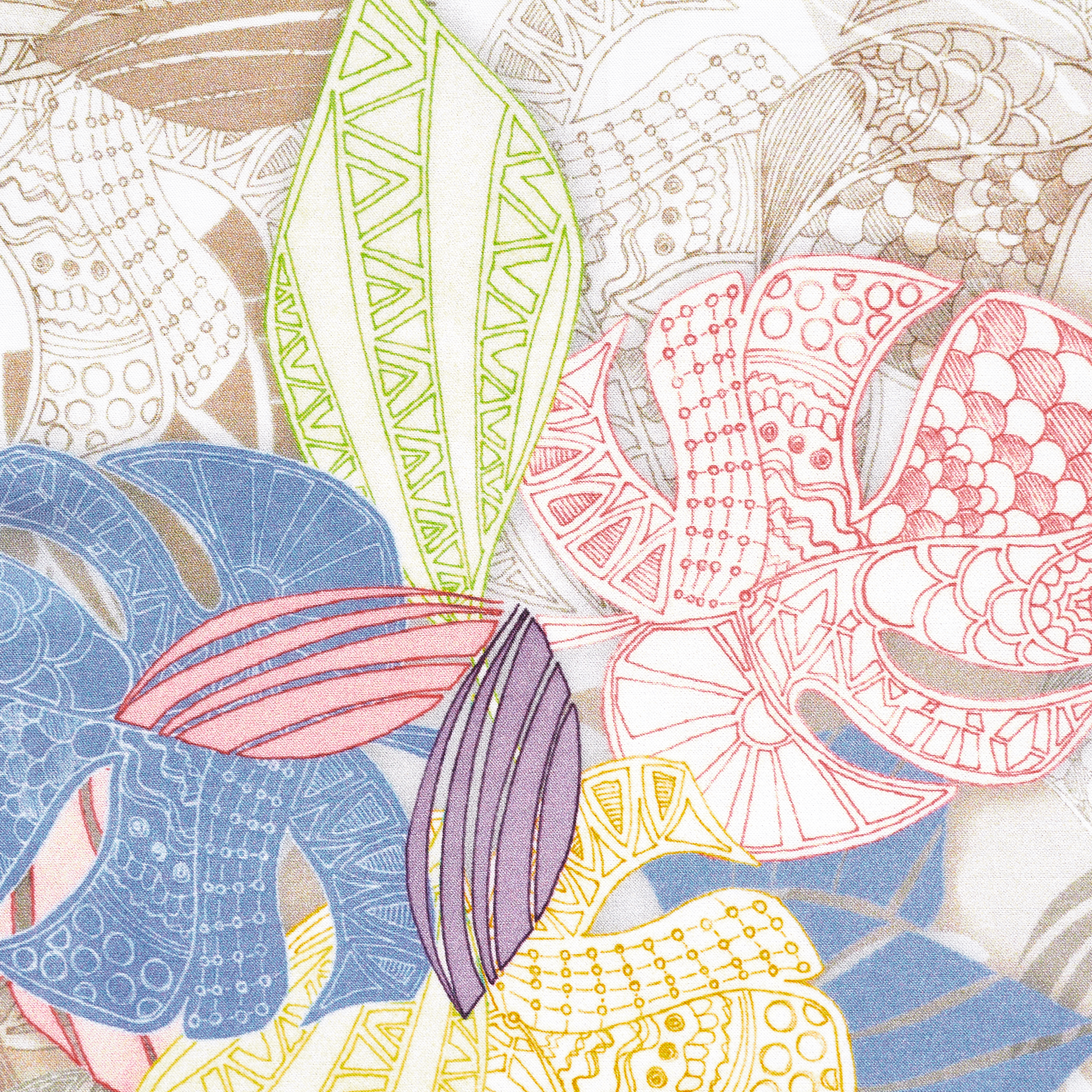 Voile, Viscose , Imprimé, Bluebell&Brilliant White (F000033413) - Tissage