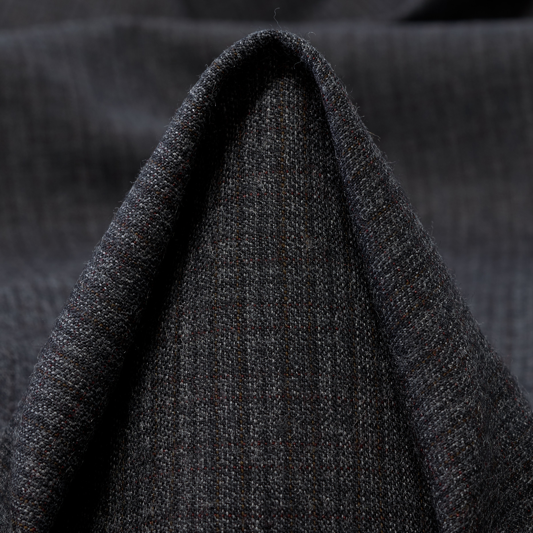 VIRGIN WOOL, CHECK, DARK SHADOW (F000012441)