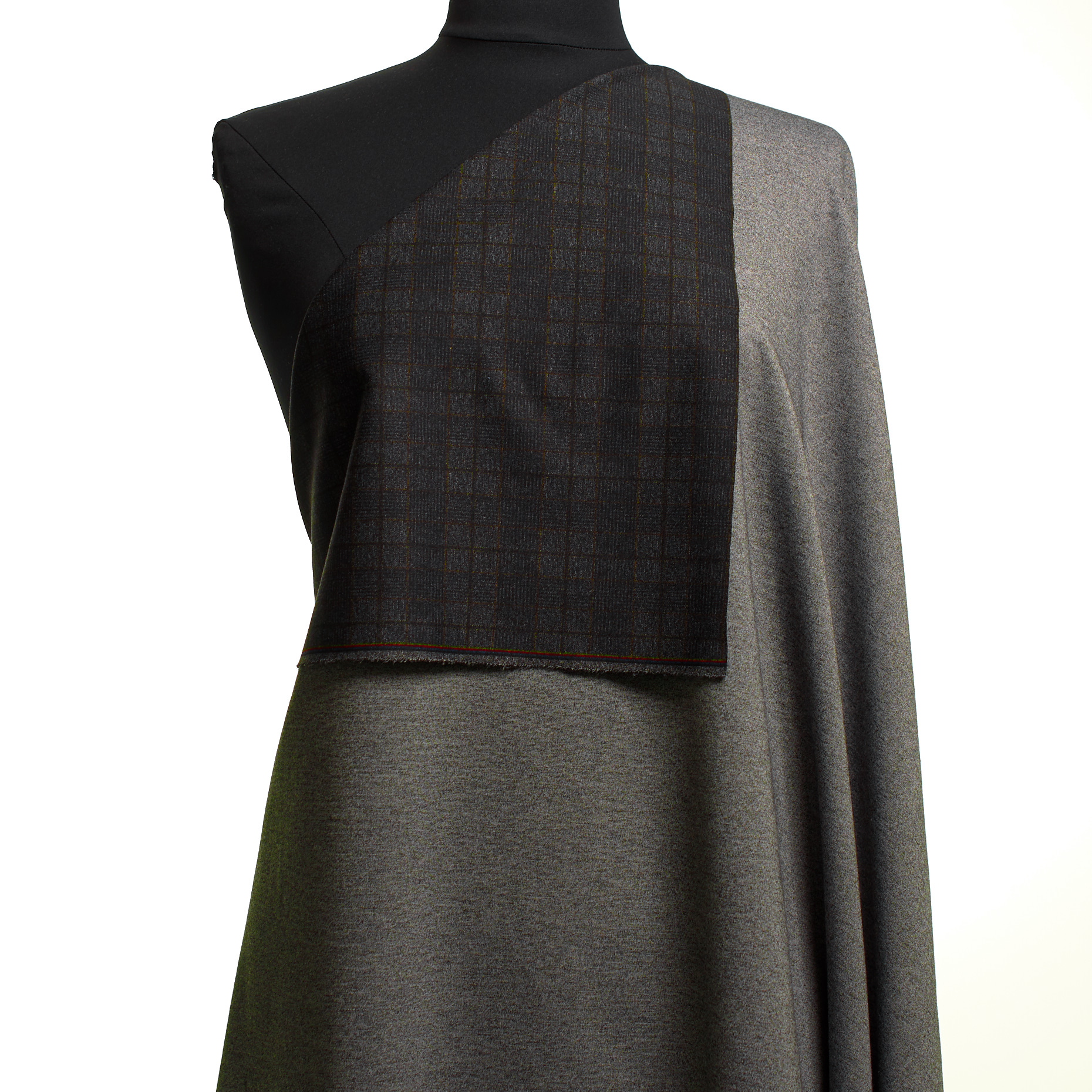 Jersey, Viskose Mix, Karo, Caviar (F000047628) - Schaufensterpuppe