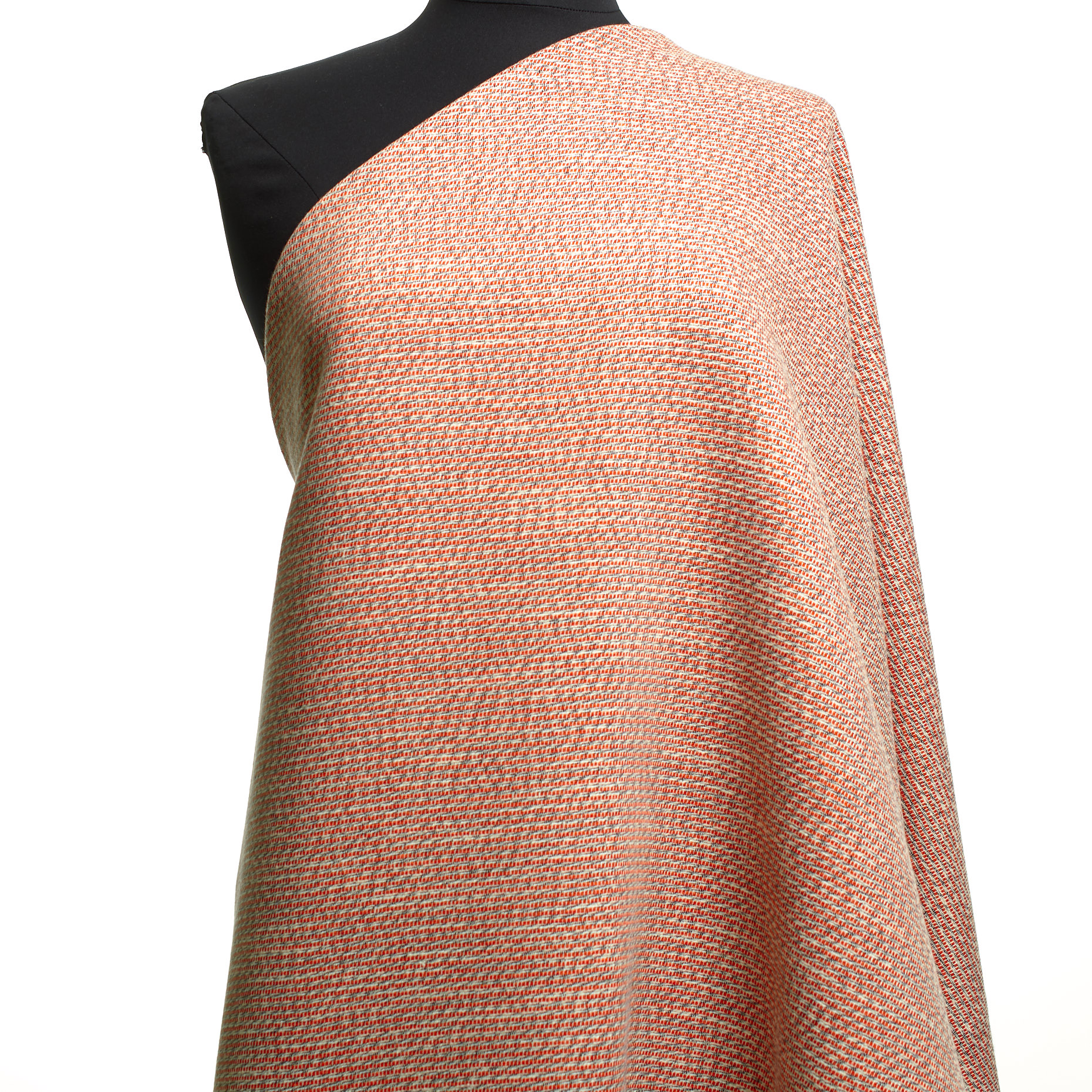 Algodón, Rayas, Vibrant Orange&Snow White (F000031422) - Maniquí