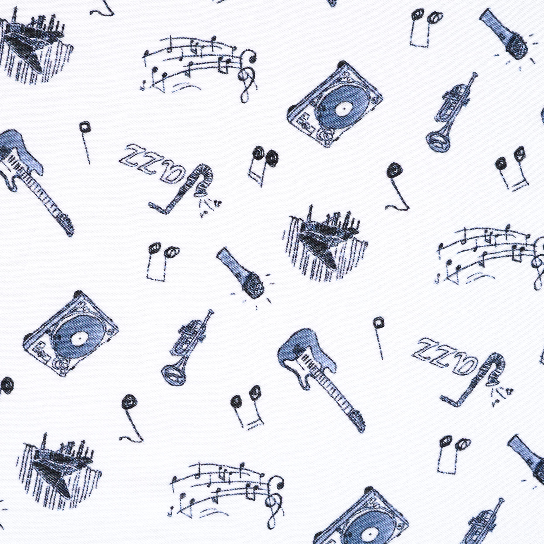 Viscosa, Stampato, Zen Blue (F000037997) - Trama