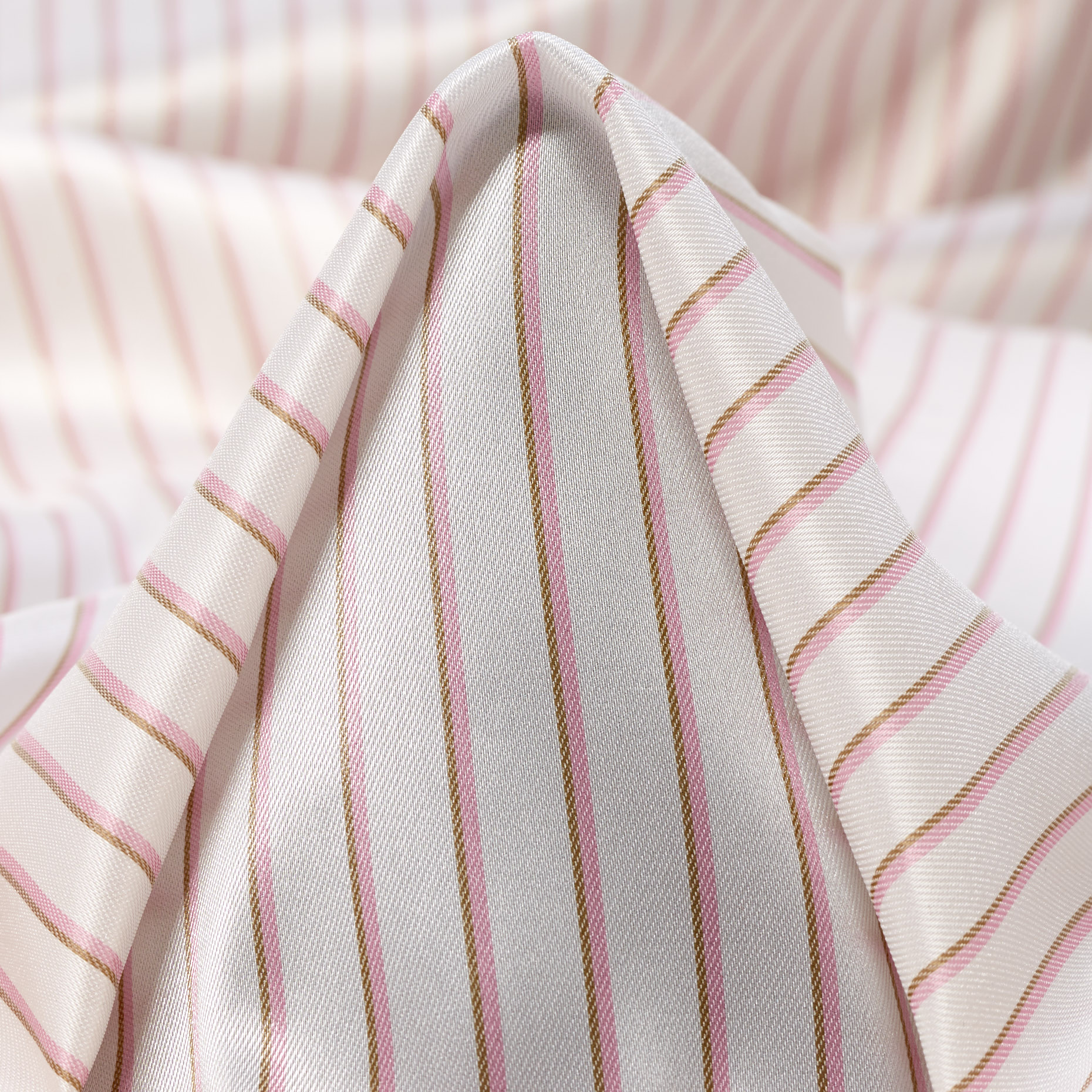 LINING, CUPRO, STRIPES, IVORY&BLUSH (F000042987)