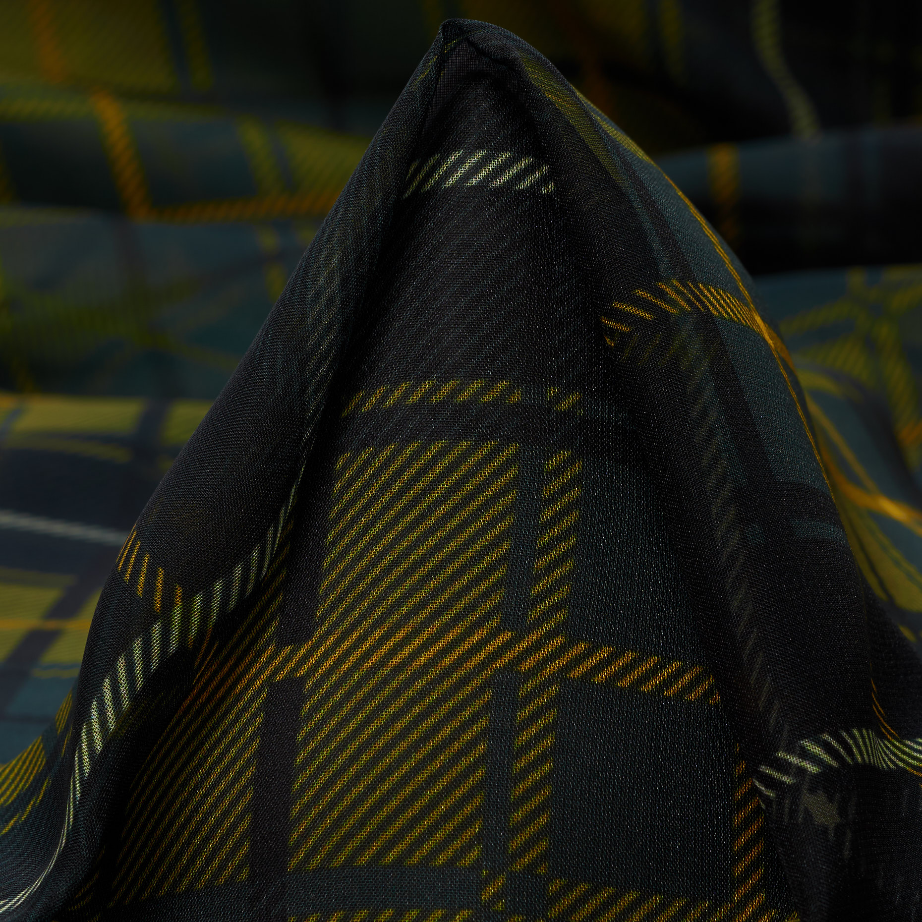 Шифон, Клетка, Deep Forest&Banana Cream (F000041394)