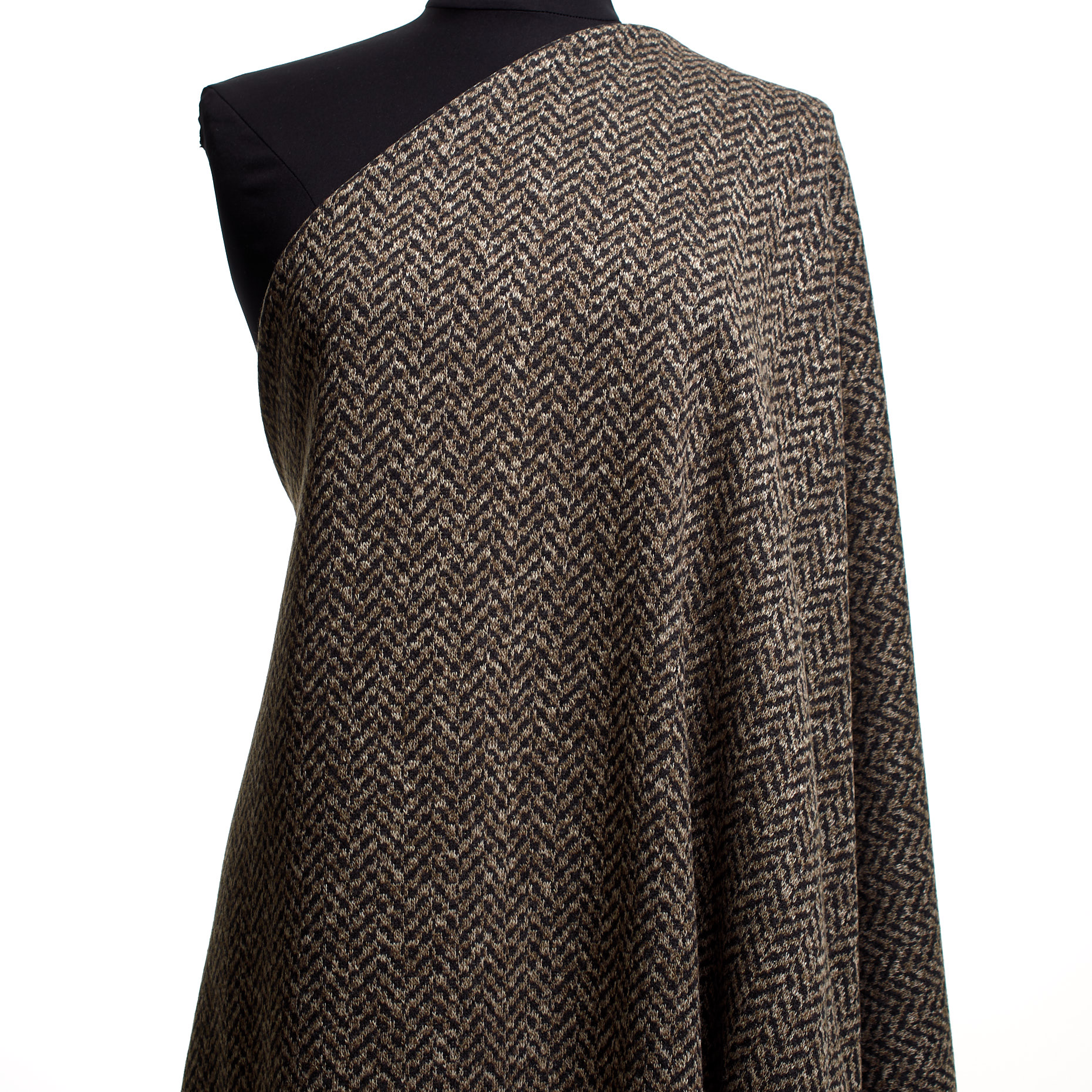 Жаккард , Шерсть Смесовая, Елка, Affogato&Moonless Night (F000043893) - Манекен