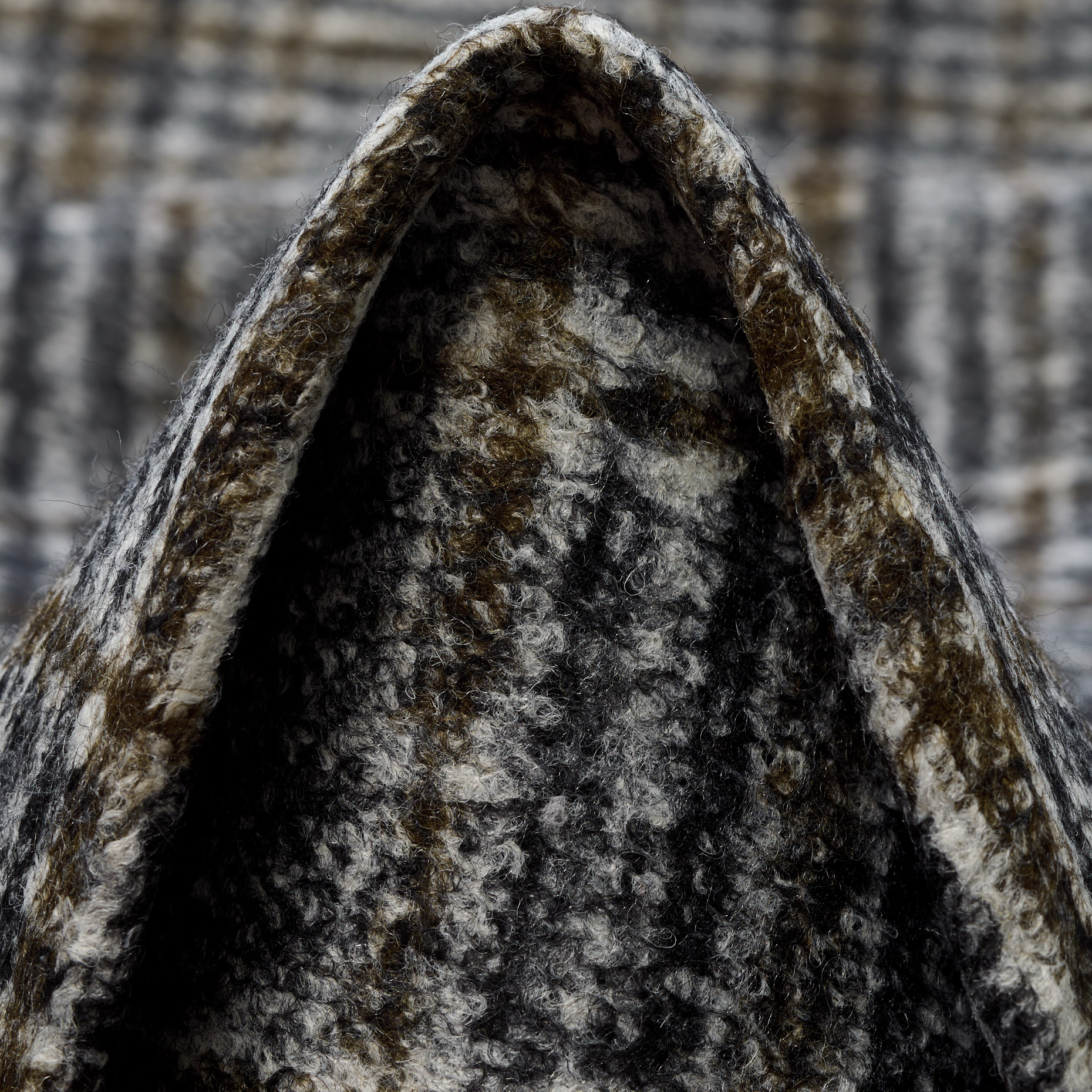 BOUCLÉ, BONDED, CHECK, DUSTY ORANGE&GRASS GREEN (F000045070)