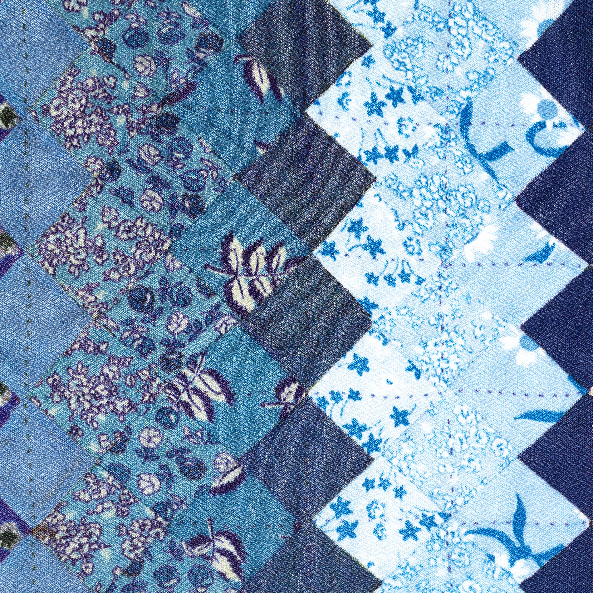 Одиночный Джерси, Шерсть, Принт, Vivid Blue (F000032051) - Ткань