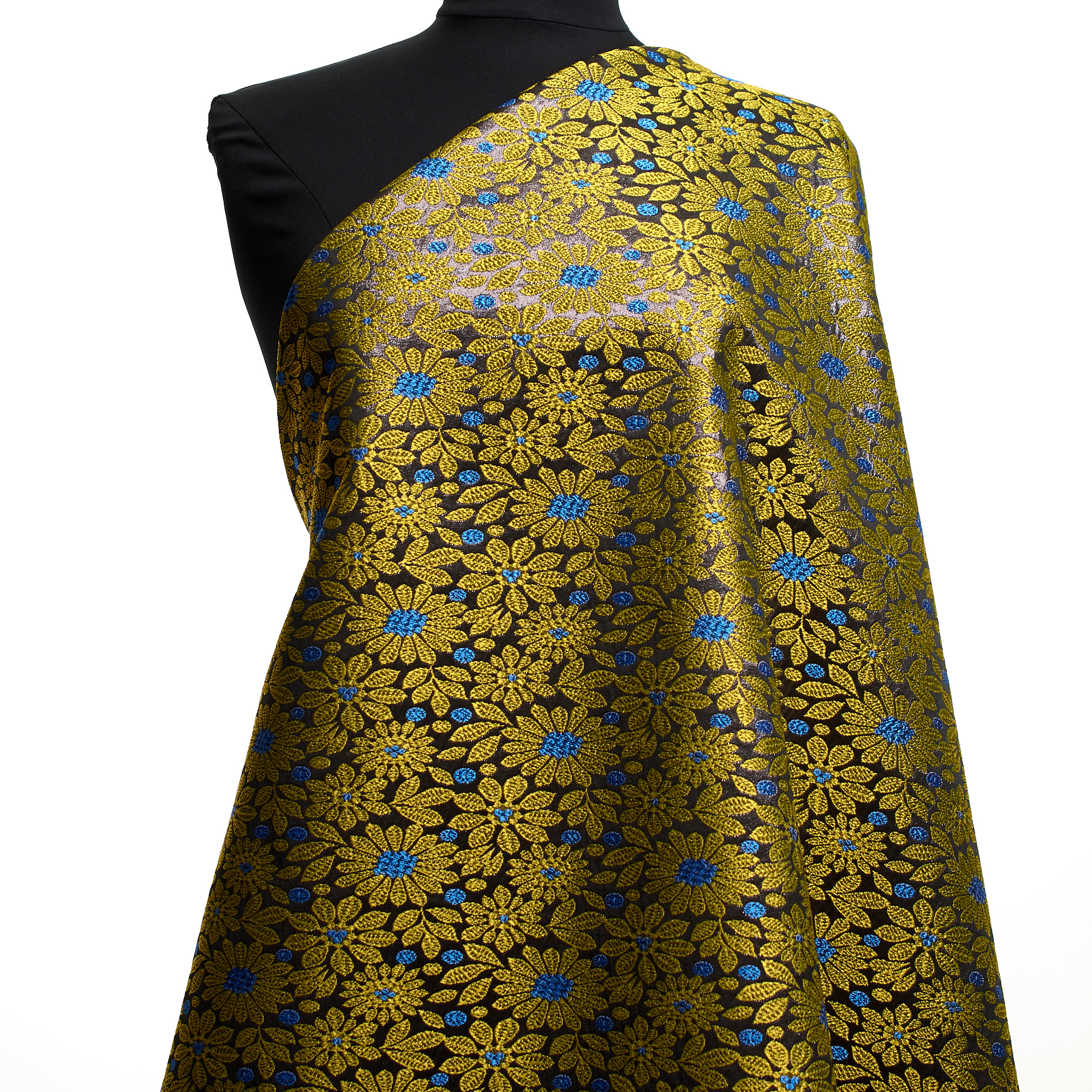 Żakard, Lurex, Lapis Blue&Canary Bird (P000003590) - Manekin