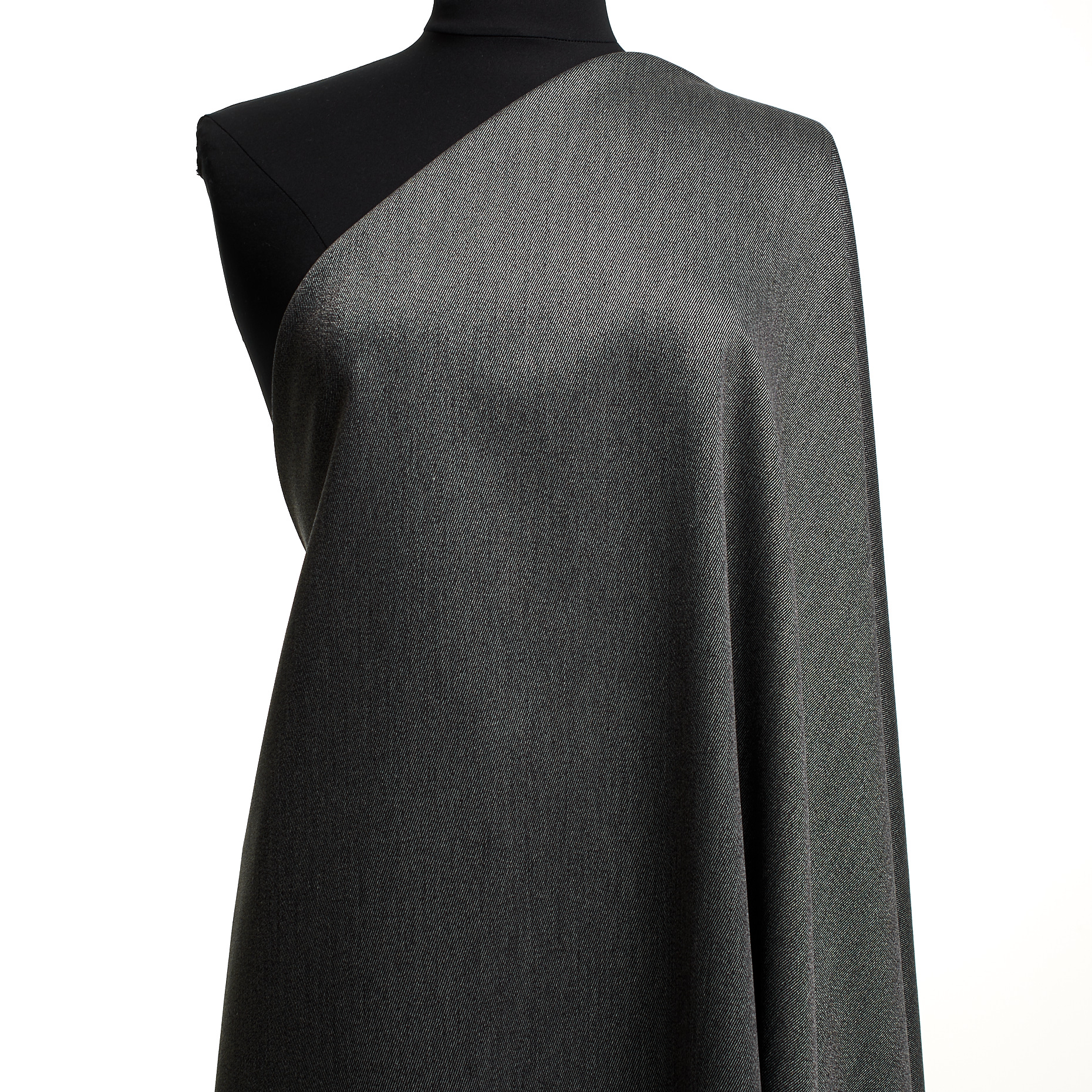 TWILL, WOOL, COTTON BLEND, ANTHRACITE&ANTIQUE WHITE (F000047704) - Mannequin