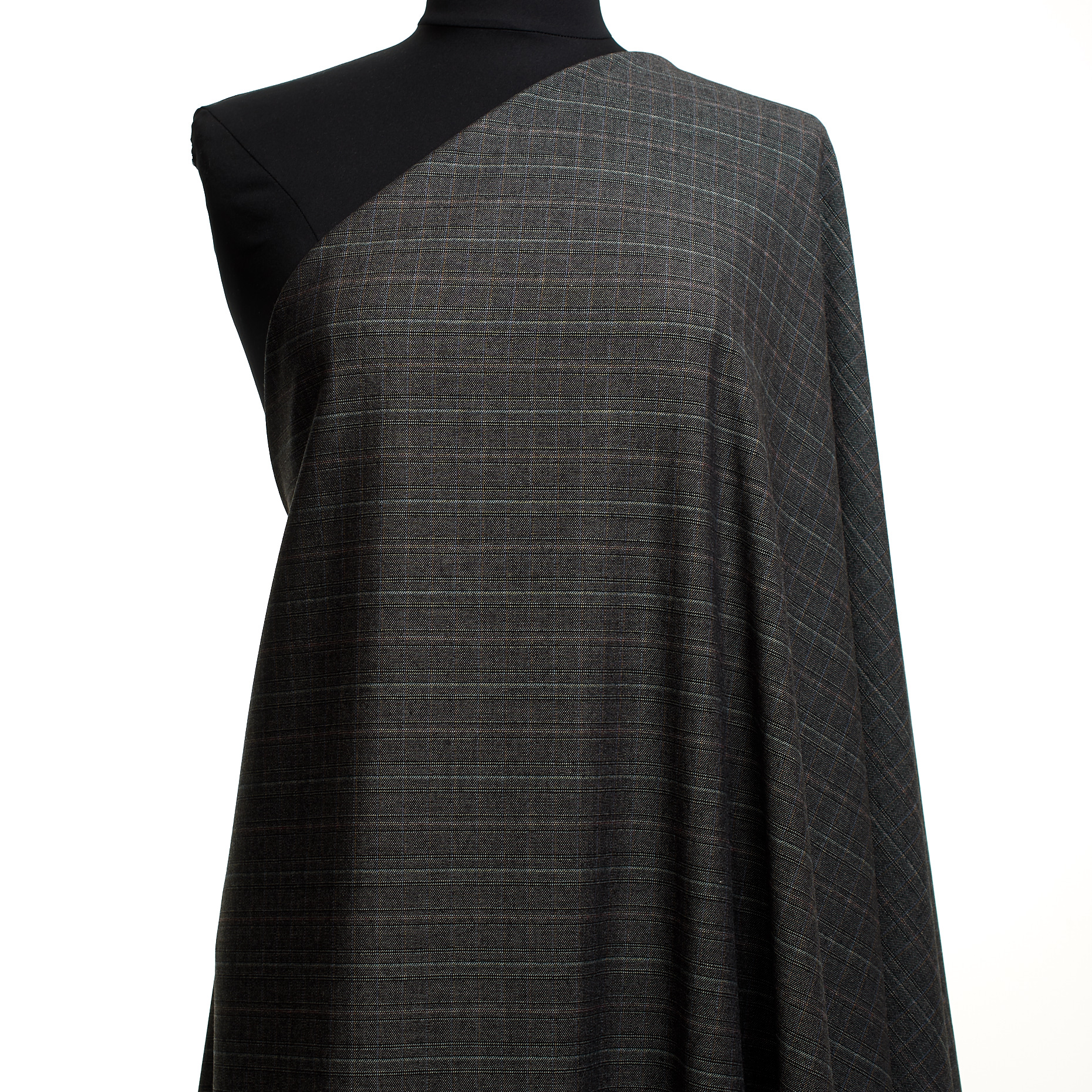 VIRGIN WOOL, VISCOSE BLEND, CHECK, NINE IRON (F0000852) - Mannequin