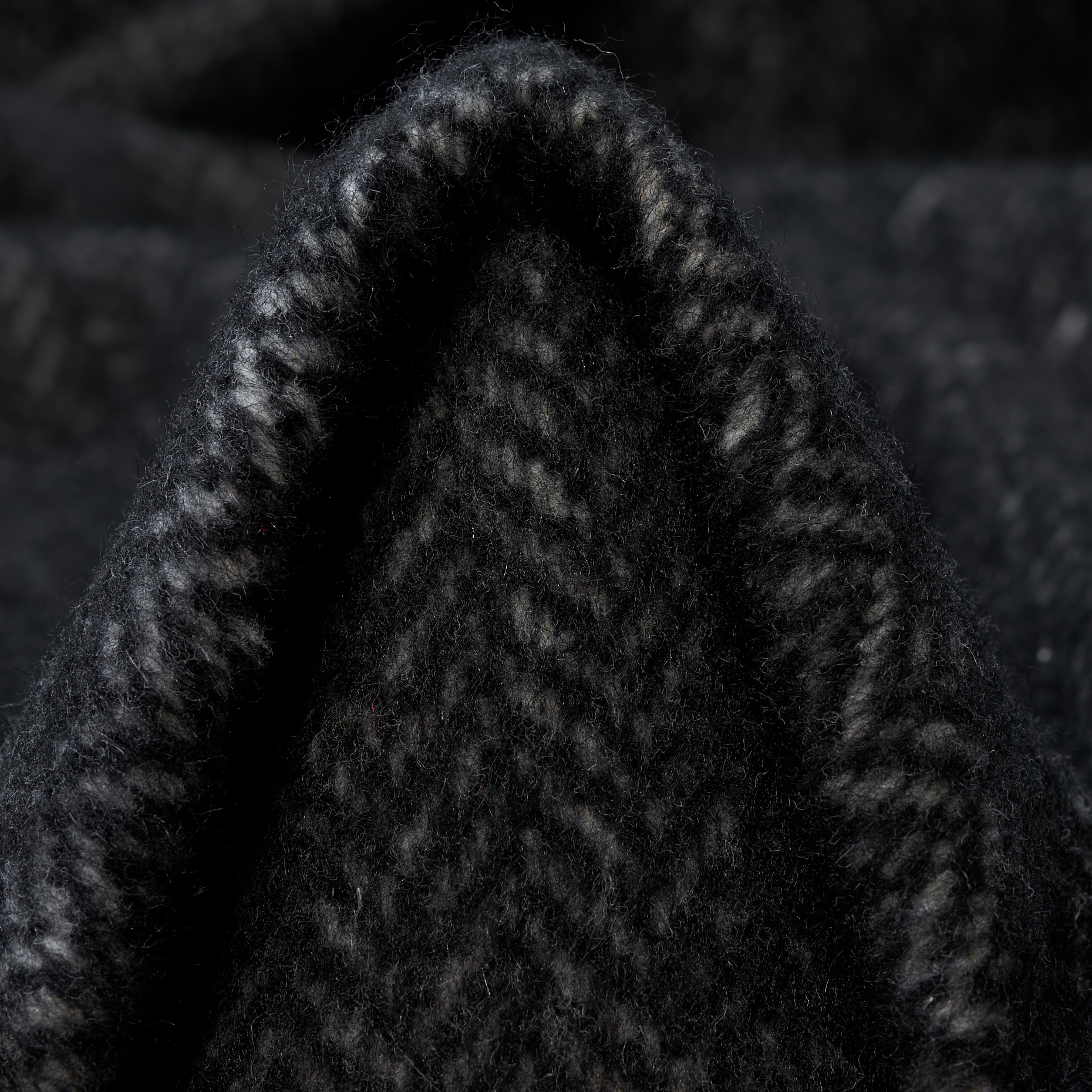 HERRINGBONE, COTTON BLEND, BRUSHED, MARSHMALLOW&RAVEN BLACK