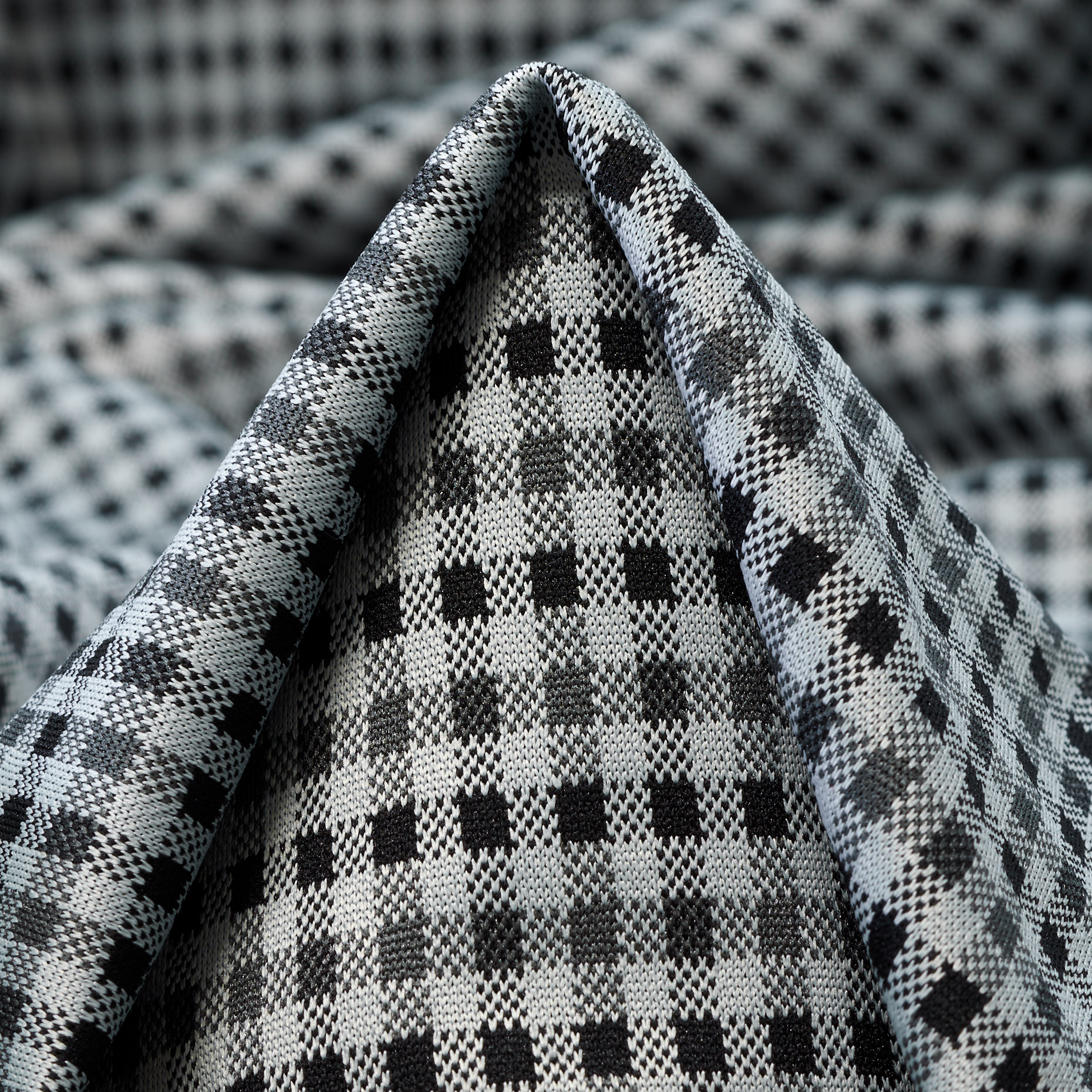 Jersey, Jacquard, Quadro, Raven Black&Ghost Gray (F000042156)