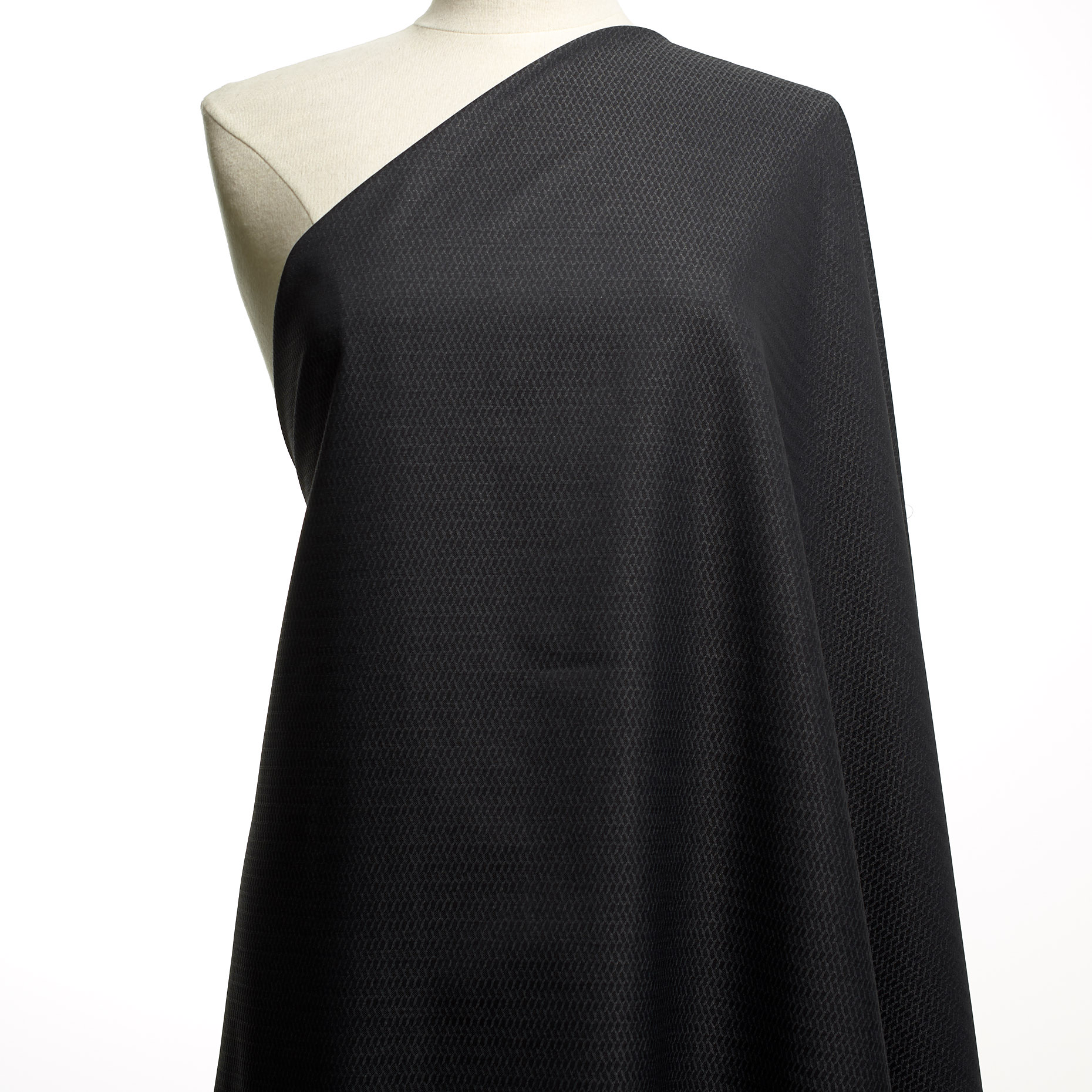 Жаккард , Шерсть, Геометрический, Black Sand (F000038477) - Манекен