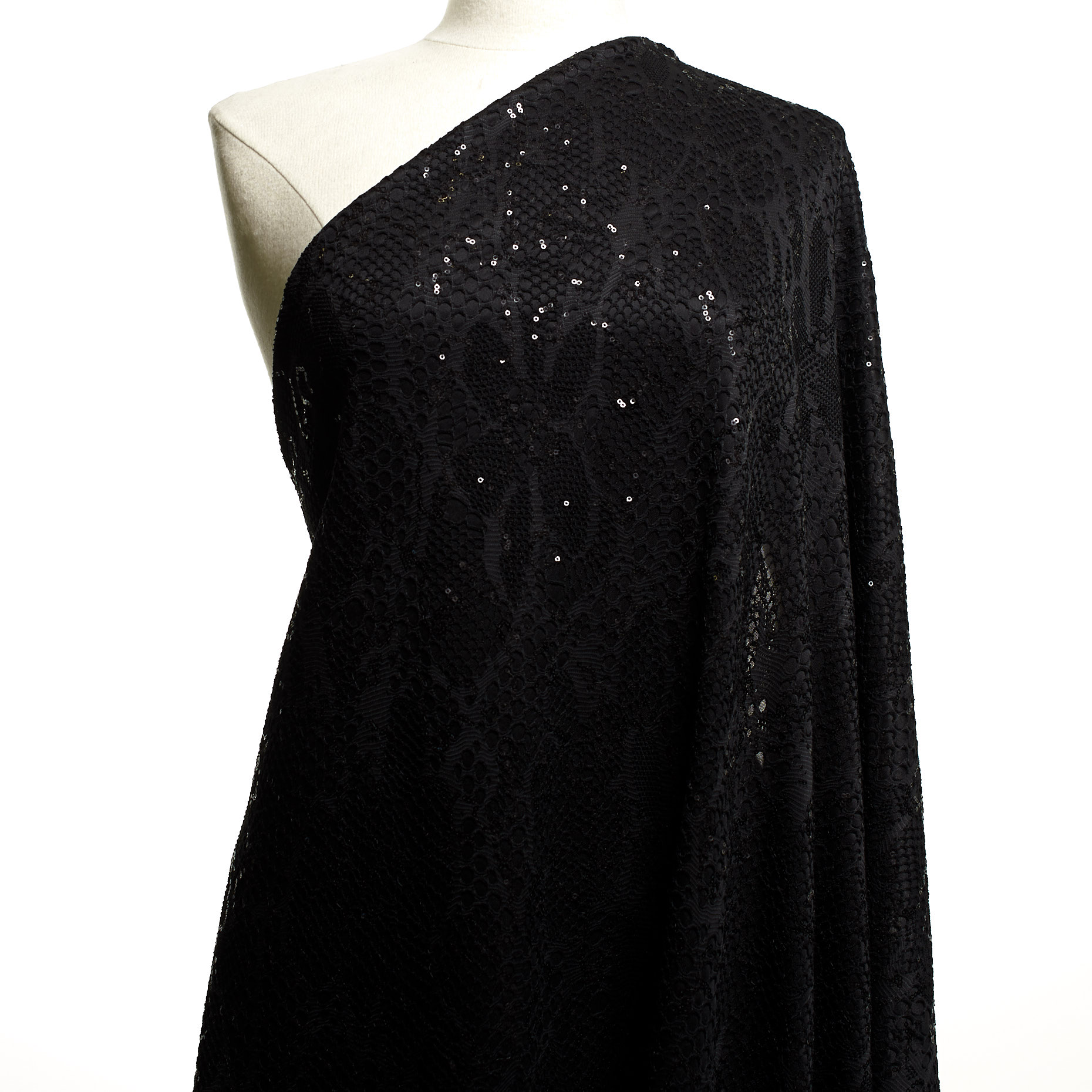 NET, BONDED, SEQUIN, JET BLACK (F000037516) - Mannequin