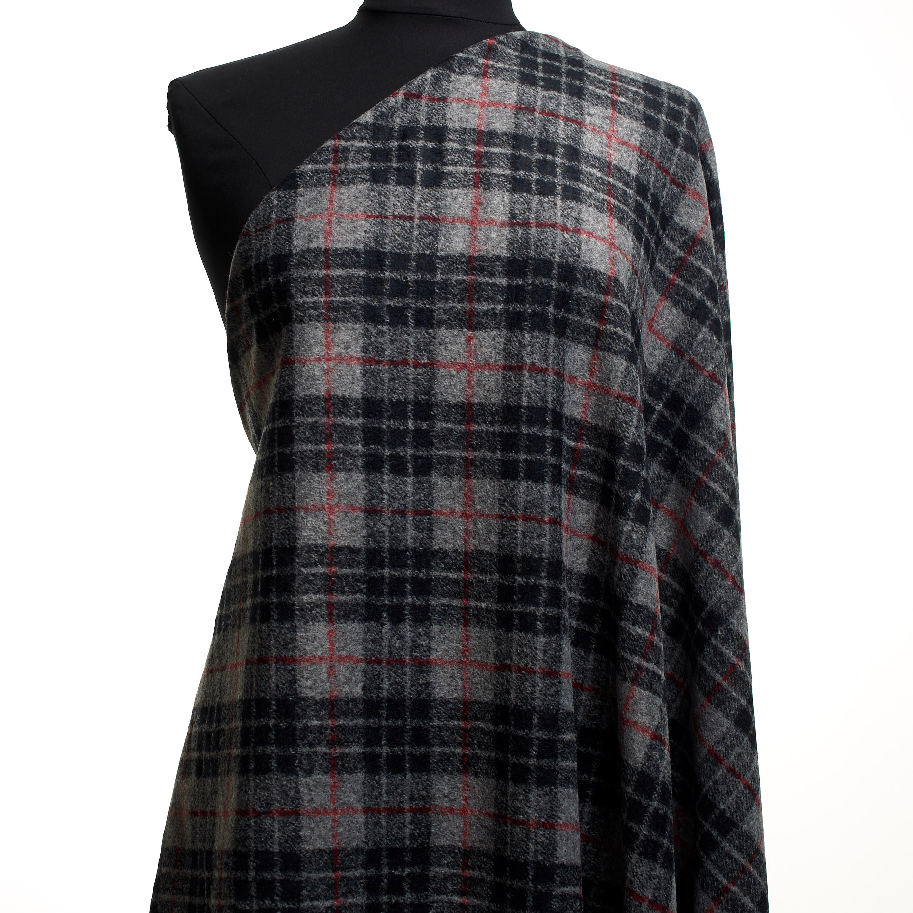 JERSEY, WOOL BLEND, CHECK, RAVEN BLACK&LIPSTICK (F000044629) - Mannequin