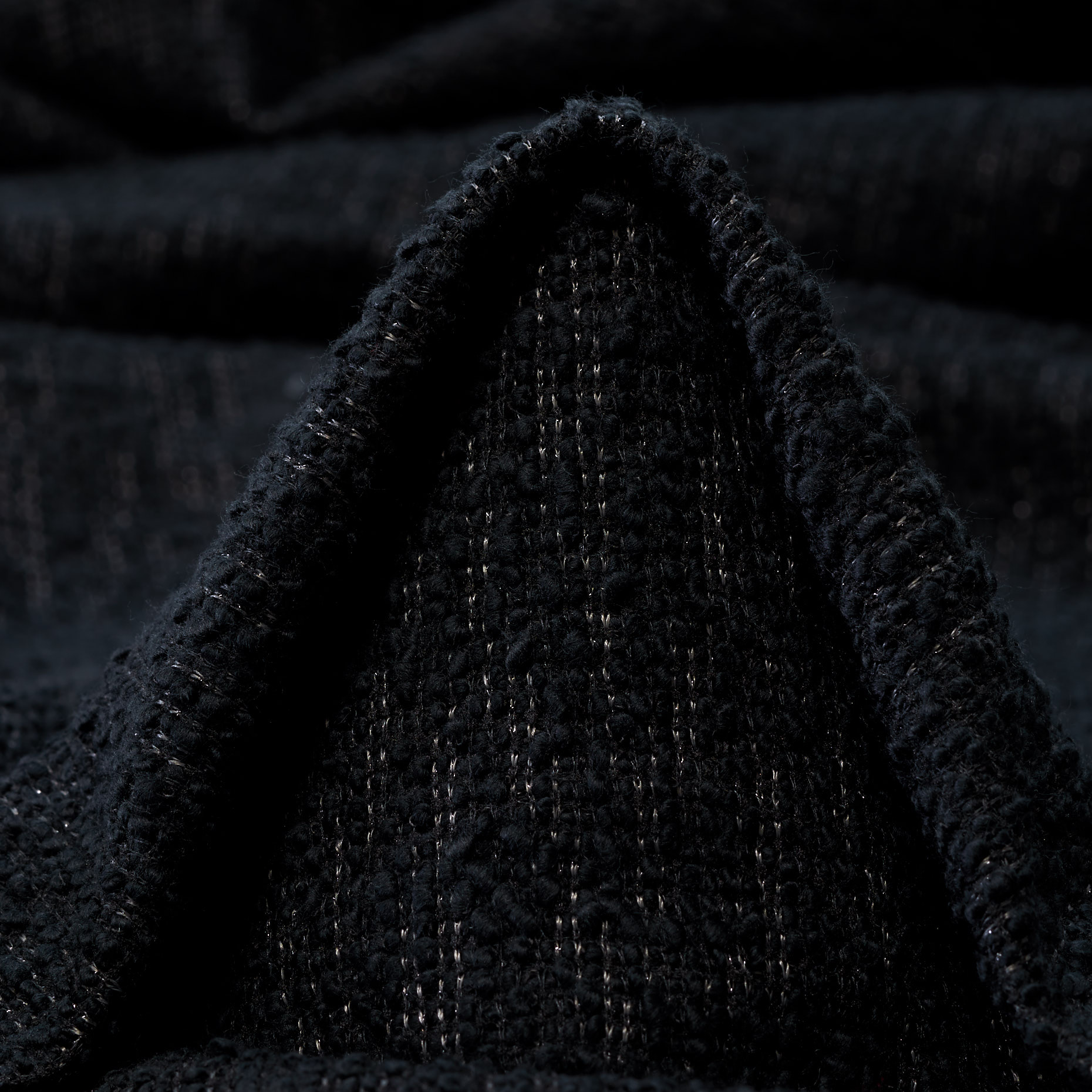 BOUCLÉ, JERSEY, LUREX, RAVEN BLACK (F000043143)
