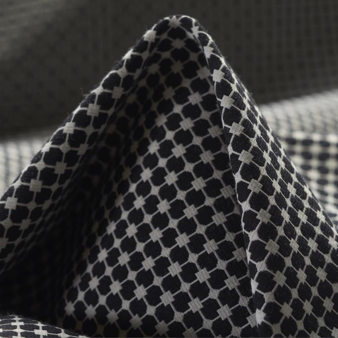 JACQUARD, COTTON, IVORY&RAVEN BLACK