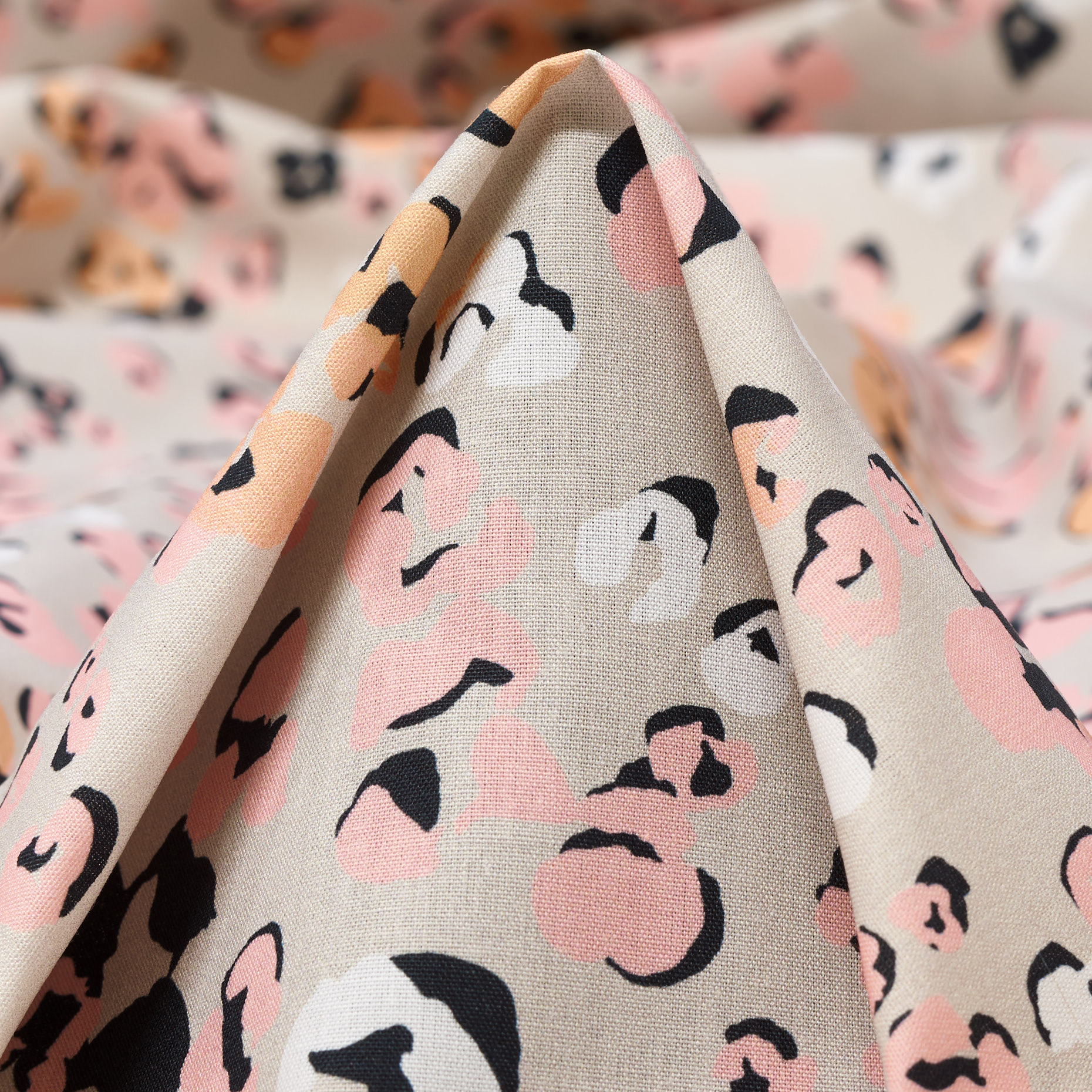 POPLIN, COTTON BLEND, PRINTED, CLOUD&APRICOT (F000042993)