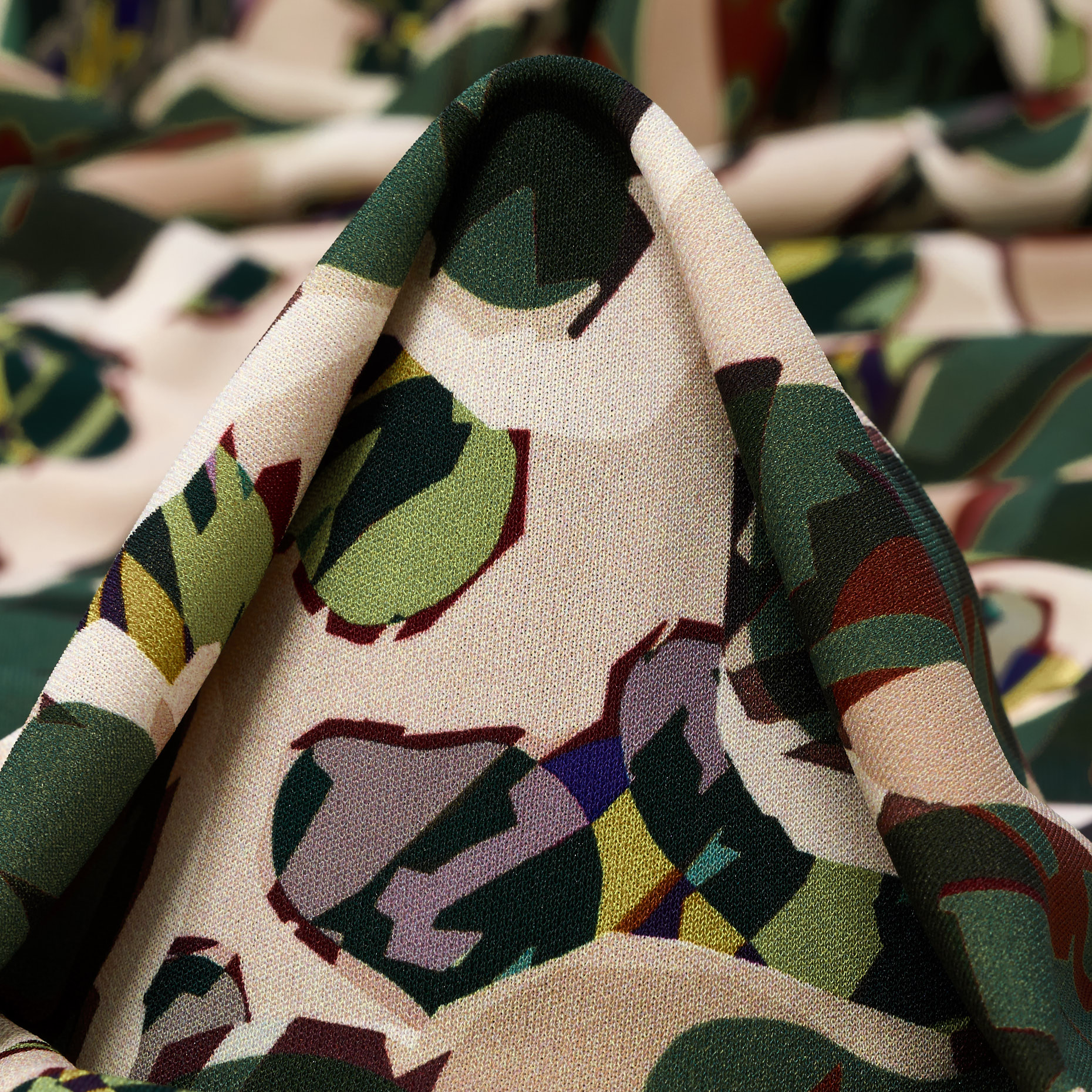 JERSEY, PRINTED, JUNGLE GREEN&MULTICOLOR (F000042944)