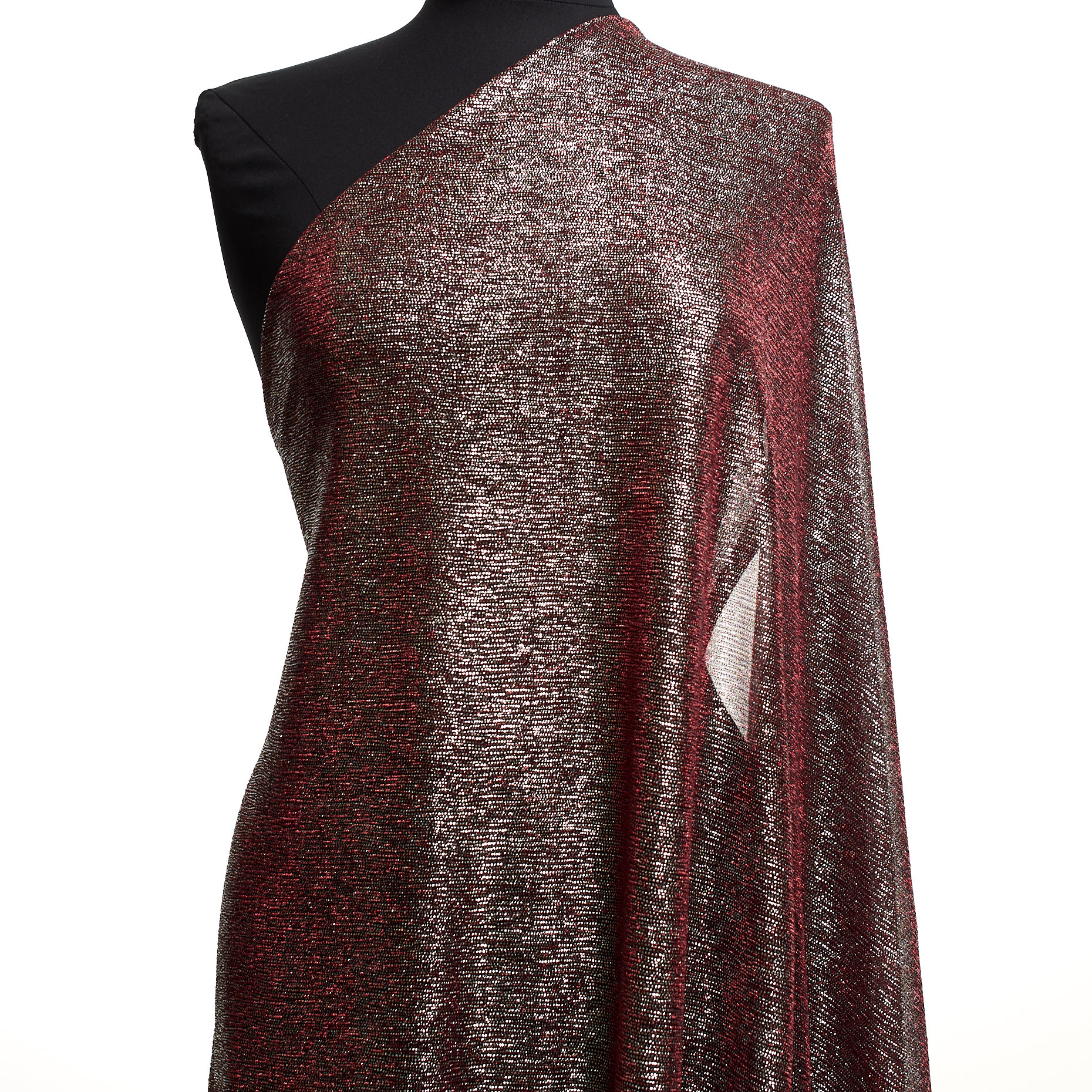 Jersey, Lurex, Połysk, Savvy Red&Silver (F000037385) - Manekin