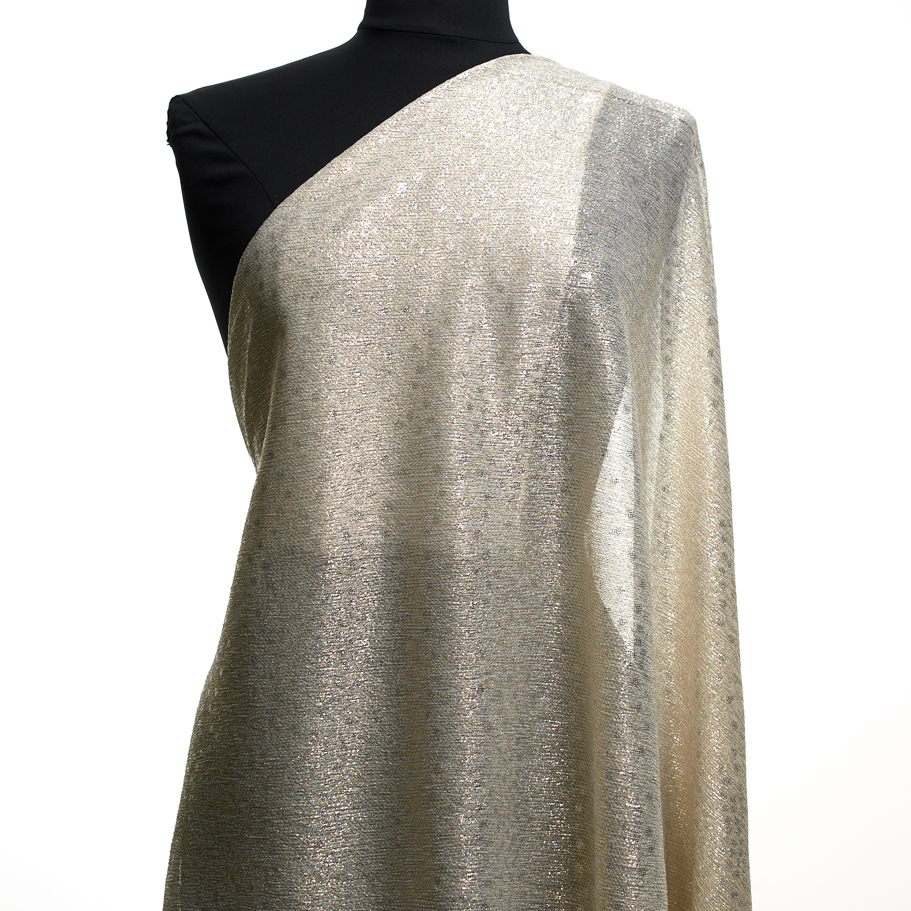 Jersey, Lurex, Schimmernd, Nimbus Cloud&Red Gold (F000045520) - Schaufensterpuppe