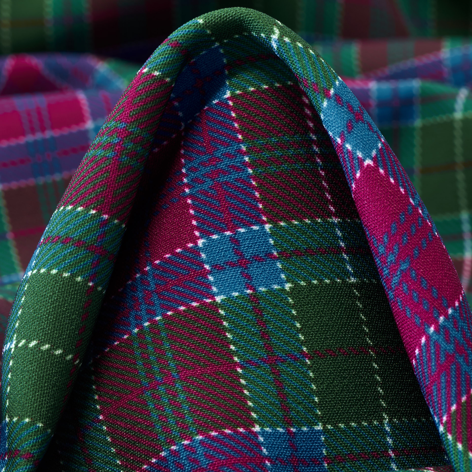 TECHNO STRETCH, PRINTED, CHECK, CERISE&BILLIARD GREEN (F000041421)