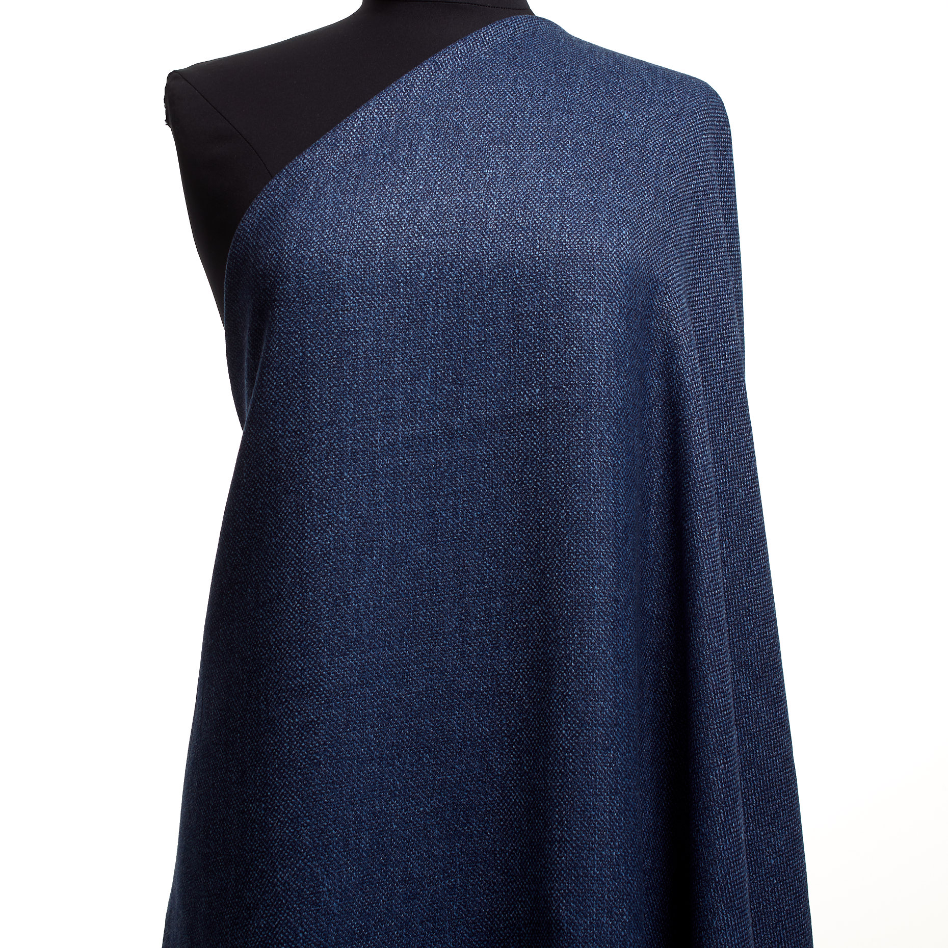 PIQUÉ, LINEN, WOOL BLEND, BLUE INDIGO (F000042355) - Mannequin