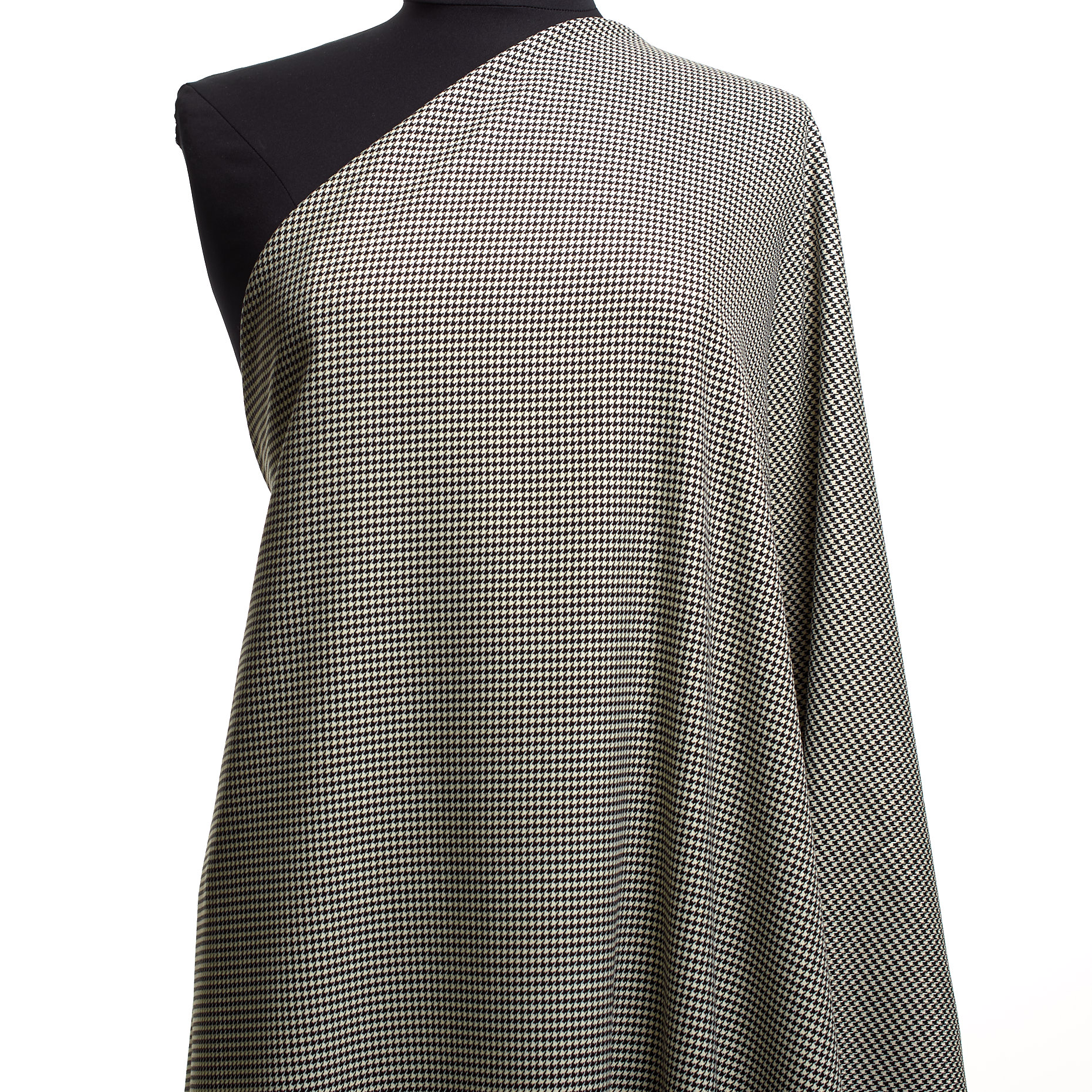 Смесовая Вискоза, Стрейч, Гусинная Лапка, Raven Black&Beige (F000040133) - Манекен