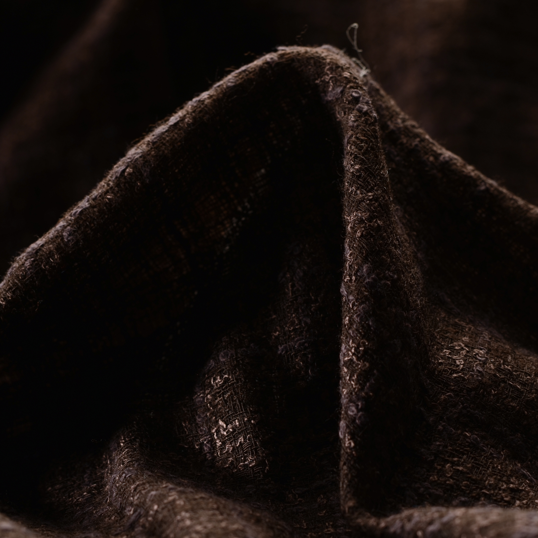 VIRGIN WOOL, BOUCLÉ, CHECK, FRENCH ROAST (F000020675)